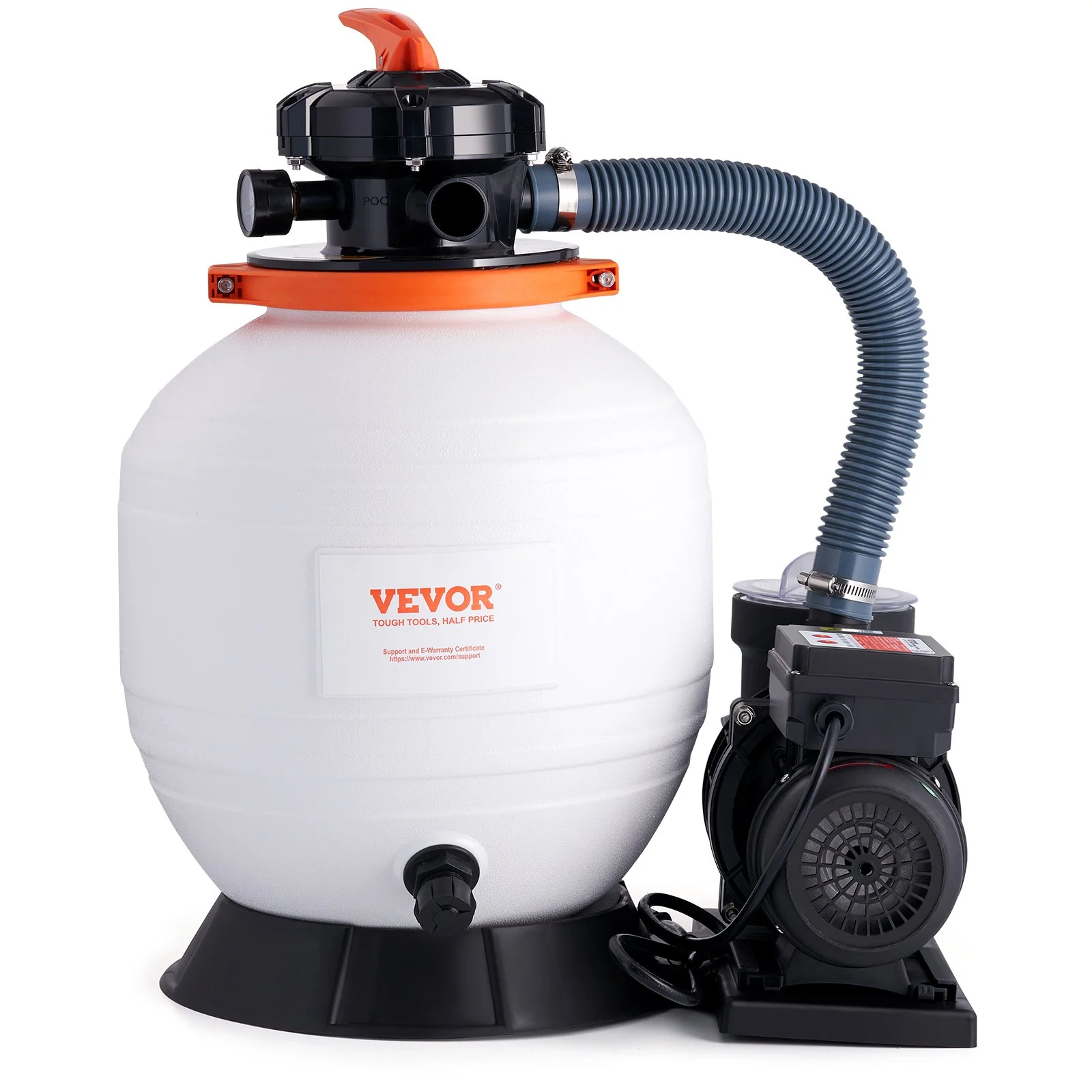 VEVOR Sand Filter Above Ground with 450W Pool Pump 13,000 L/H Flow 6-Way Valve