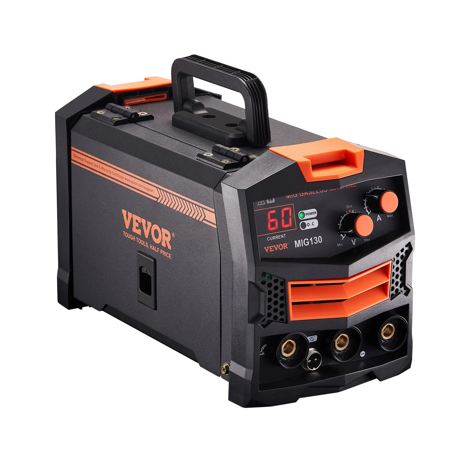 VEVOR MIG Welder 130Amp Gasless Flux Core Mig Welding Machine with IGBT Inverter