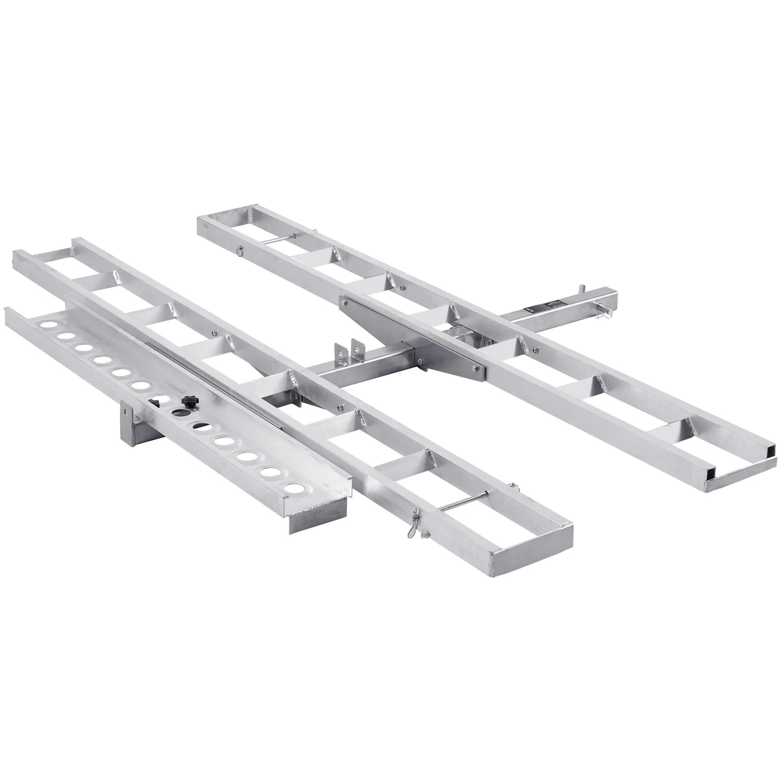 VEVOR Motorcycle Carrier, 2-Bike 272.15KGS Aluminum Motorcycle Carrier Hitch Mount, Loading Ramp, Scooter Dirt Bike Trailer Hauler, Ratchet Straps and Stabilizer, for Car, Truck with 2" Hitch Receiver