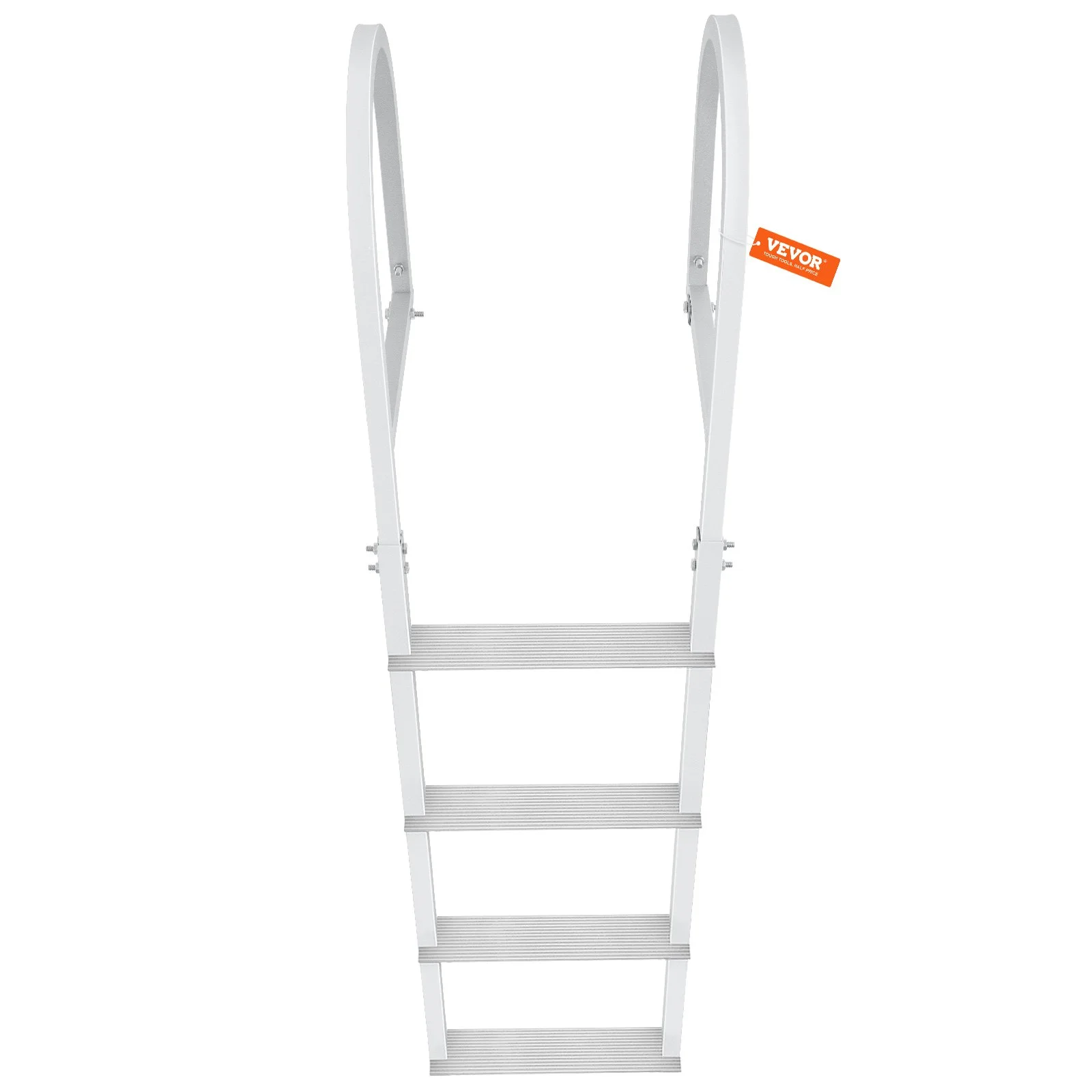 VEVOR Dock Ladder, Removable 4 Steps, 500 lbs Load Capacity, Aluminum Alloy Pontoon Boat Ladder with 3.1'' Wide Step & Nonslip Rubber Mat, Easy to Install for Ship/Lake/Pool/Marine Boarding