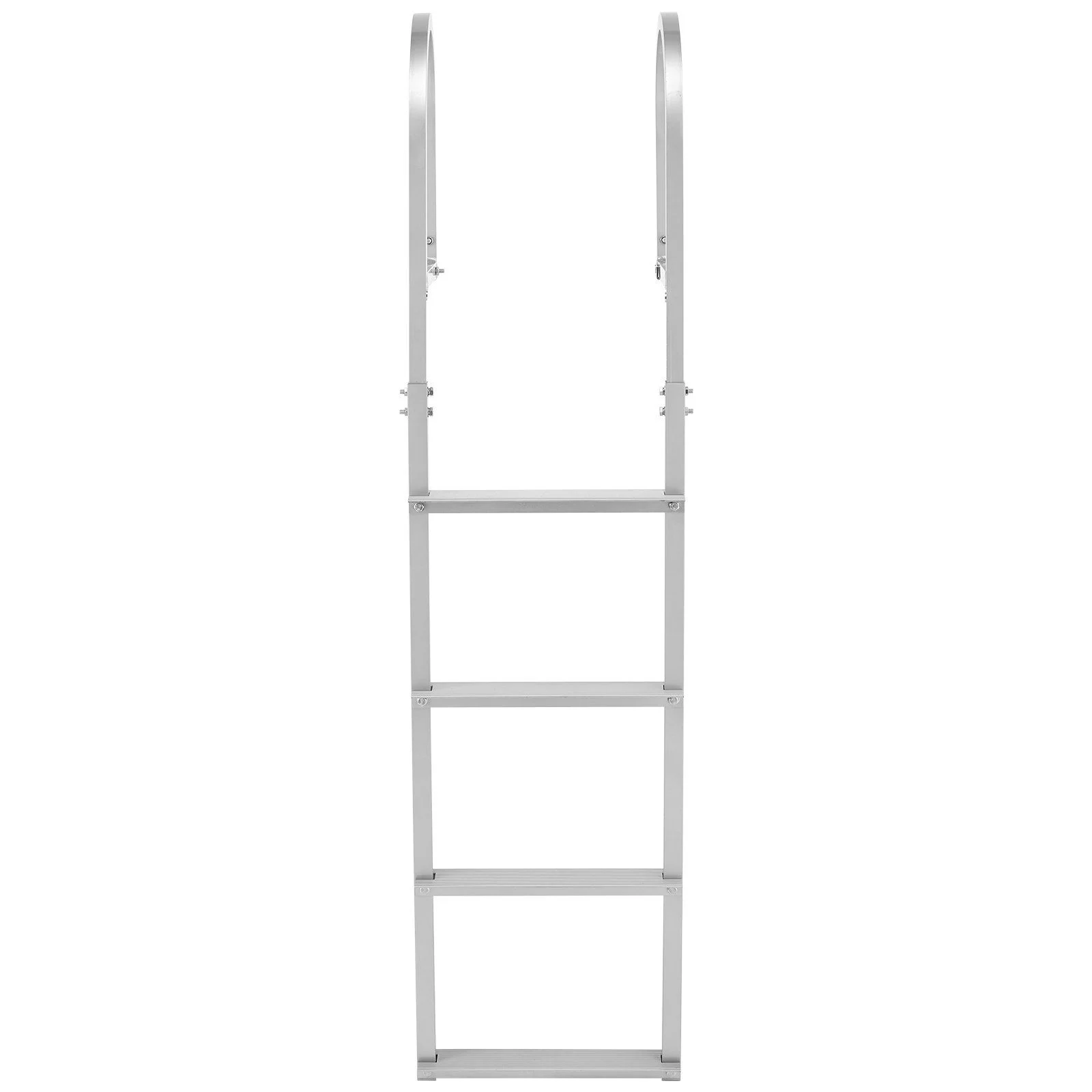 Removable Dock Ladder, 4 Steps, Aluminum Alloy Pontoon Boat Swim Ladder, with Non-Slip Wide Steps, 227 kg Weight Capacity, Quick Release Design, for Lake Swimming, Pool, Boat, Marine Boarding