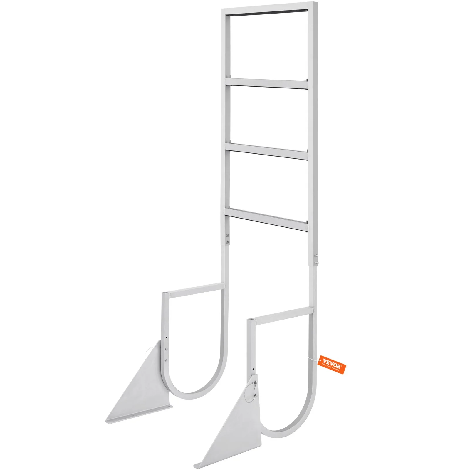 VEVOR Dock Ladder, Flip-Up 4 Steps, 159 kg Load Capacity, Aluminum Alloy Pontoon Boat Ladder with 50.8 mm Wide Step & Nonslip Rubber Mat, Easy to Install for Ship/Lake/Pool/Marine Boarding