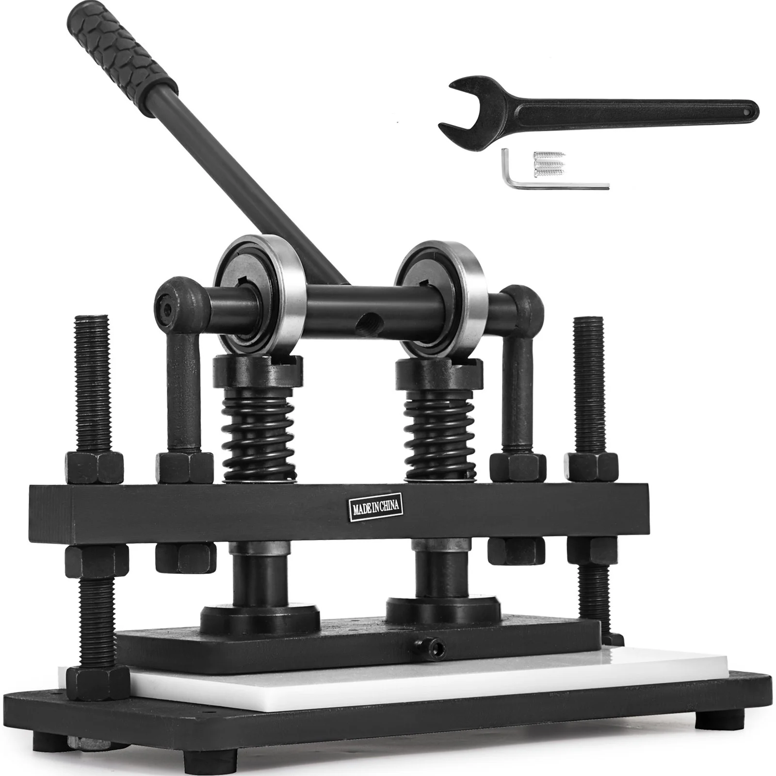 VEVOR Leather Cutting Machine Double Guiding Shaft Leather Embossing Machine with 260x120mm Upper Platen Max 10 mm Leather Die Cutter Suitable for Photo Paper PVC/EVA Sheet