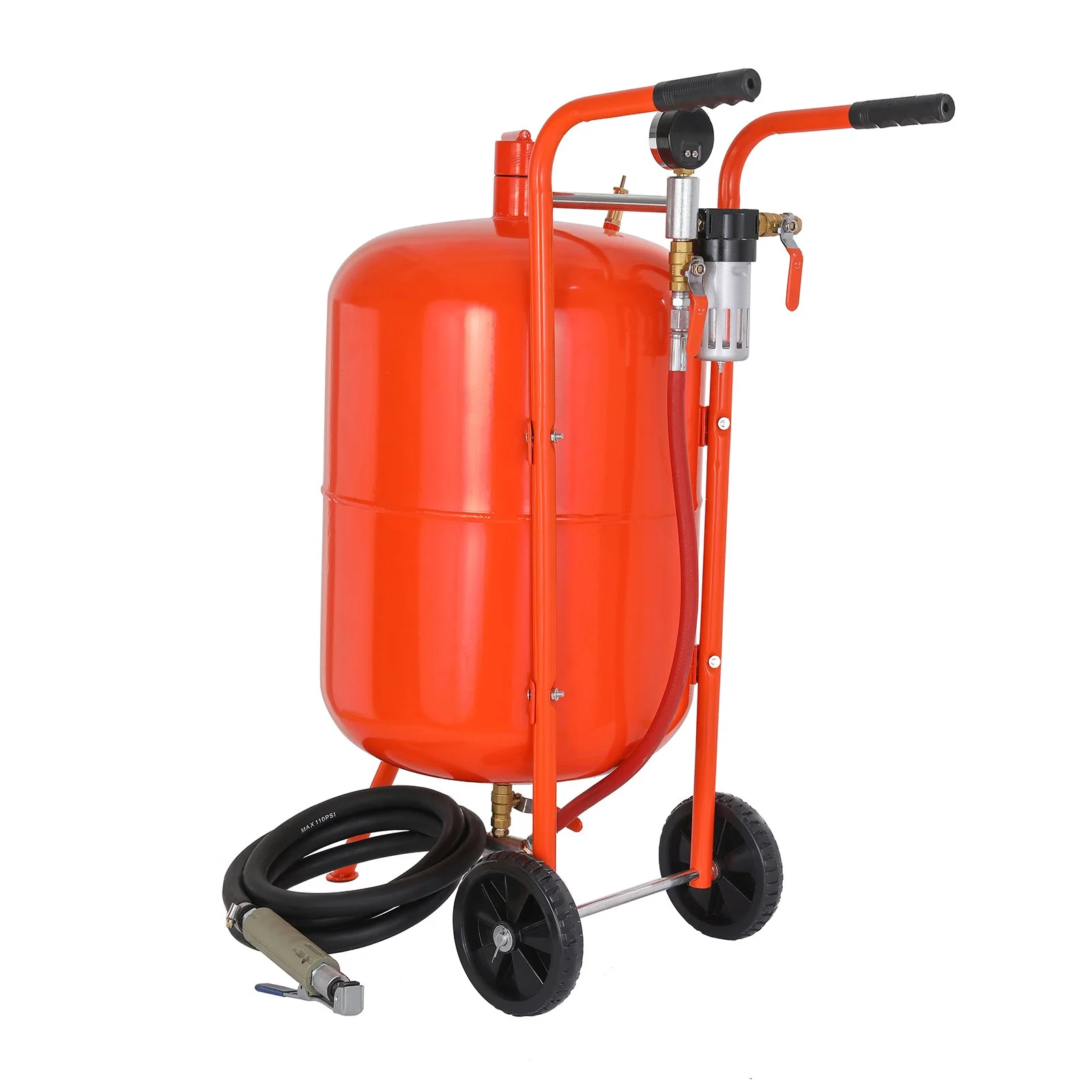 VEVOR 20 Gallon Sand Blaster, 60-110 PSI High Pressure Sandblaster, Portable Abrasive Blasting Tank, Air Sand Blasting Kit with 4 Ceramic Nozzles and Oil-Water Separator for Paint, Stain, Rust Removal