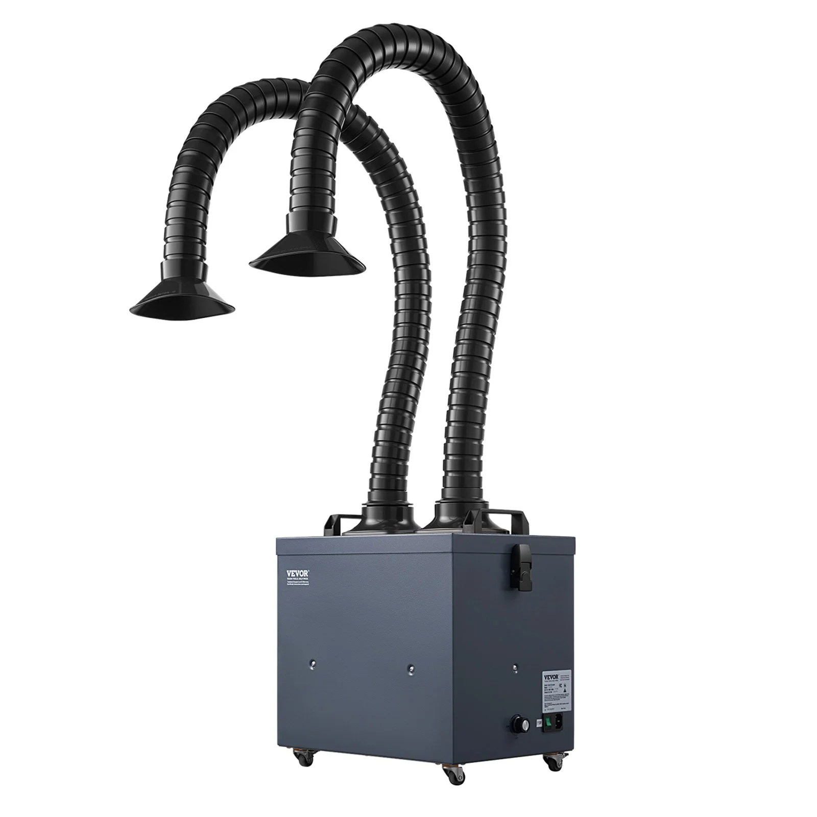 Soldering Fume Extractor with Dual Hoses, 275W Brushless Solder Smoke Absorber with 4-Stage Filters & 10 Speeds, 380m³/h Strong Suction Smoke Purifier for Soldering, Laser Engraving, DIY Welding