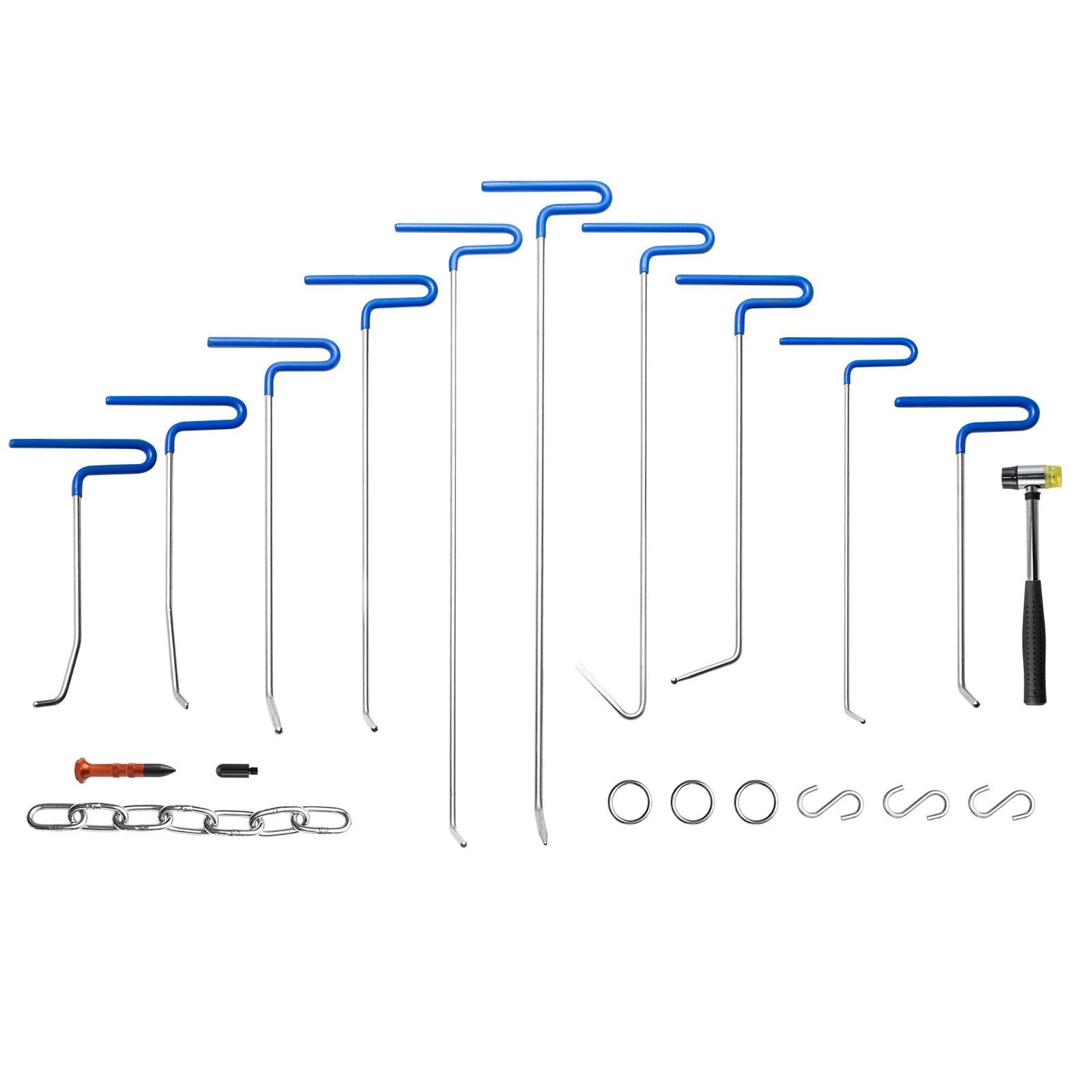 Rods Dent Puller Stainless Steel Paintless Repair Kits Hail Removal 20PCS
