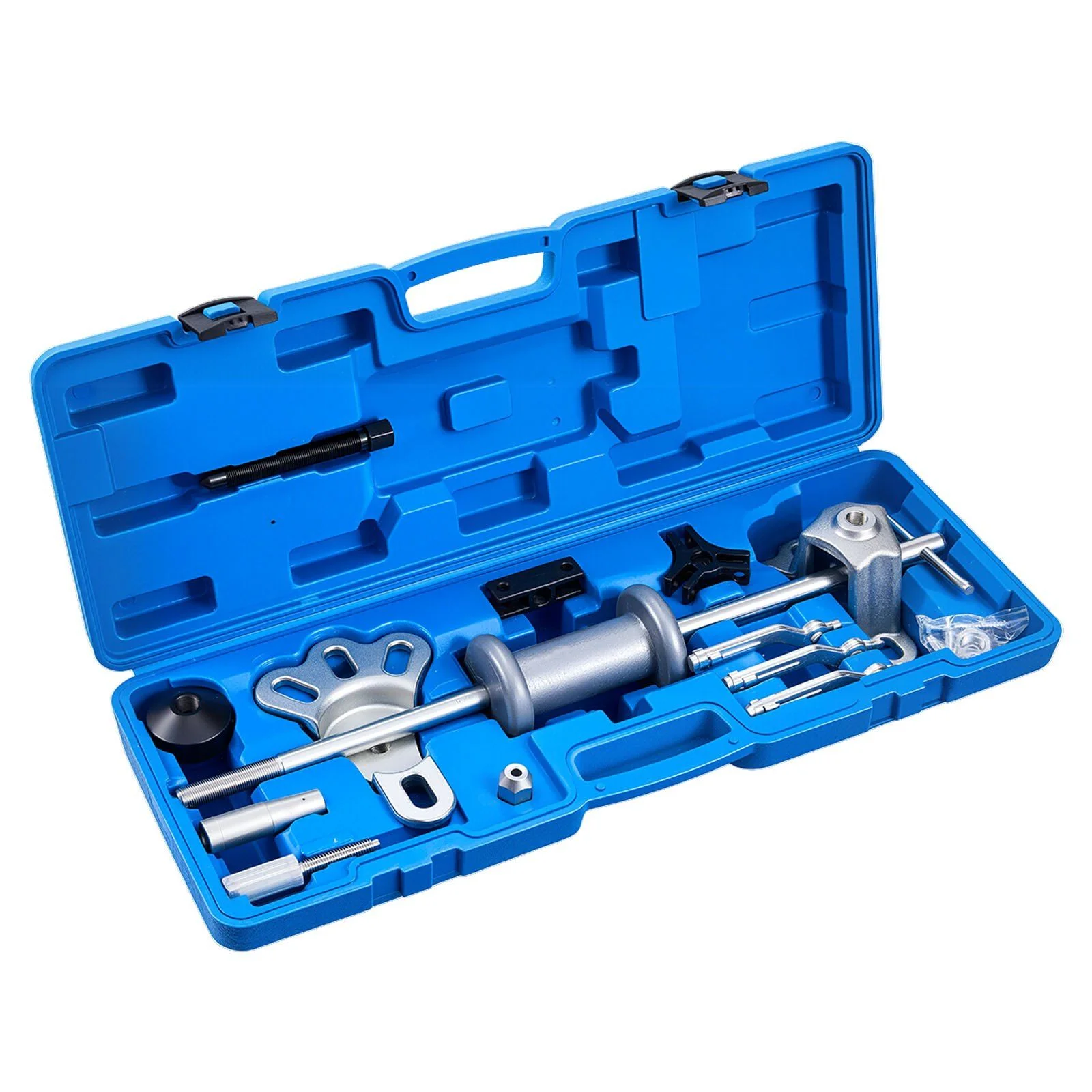 9-Way Slide Hammer Puller Set, 15PCS Front Wheel Hub Bearing Remover & Rear Wheel Axle Hub Dent Shaft Puller Tool Kit, Axle Bearing Puller Tool Kit and Slide Hammer Remover Set with Carry Box