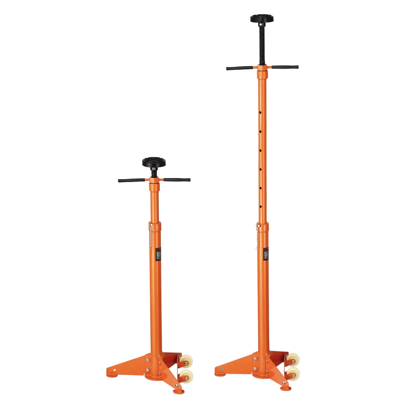 VEVOR Underhoist Support Stand, 3/4 Ton Capacity Under Hoist Jack Stand, Lifting from 38.4 to 75.4 in, Bearing Mounted Spin Handle, Self-Locking Threaded Screw, Two Wheels, Support Vehicle Components