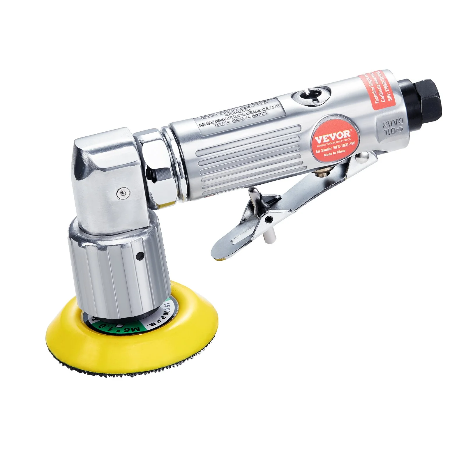 VEVOR 58PCS Air Sander Kit 1/2/3in Random Orbital Air Sander Polisher 15000r/min