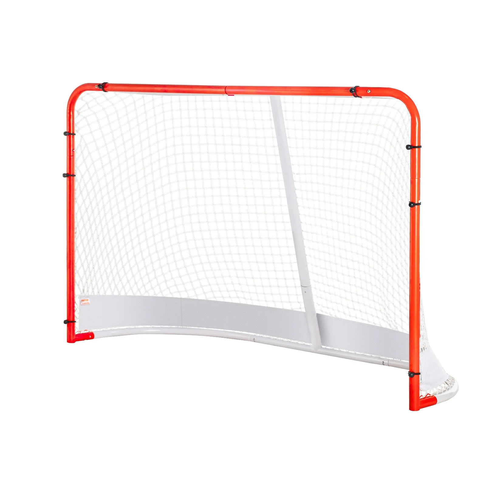 VEVOR Street Hockey Net, Indoor Outdoor Steel Hockey Goal, Official Regulation Pro Hockey Training Goal Set, Portable Hockey Goal with Net, Easy Assemble, 72" x 48", White/Red