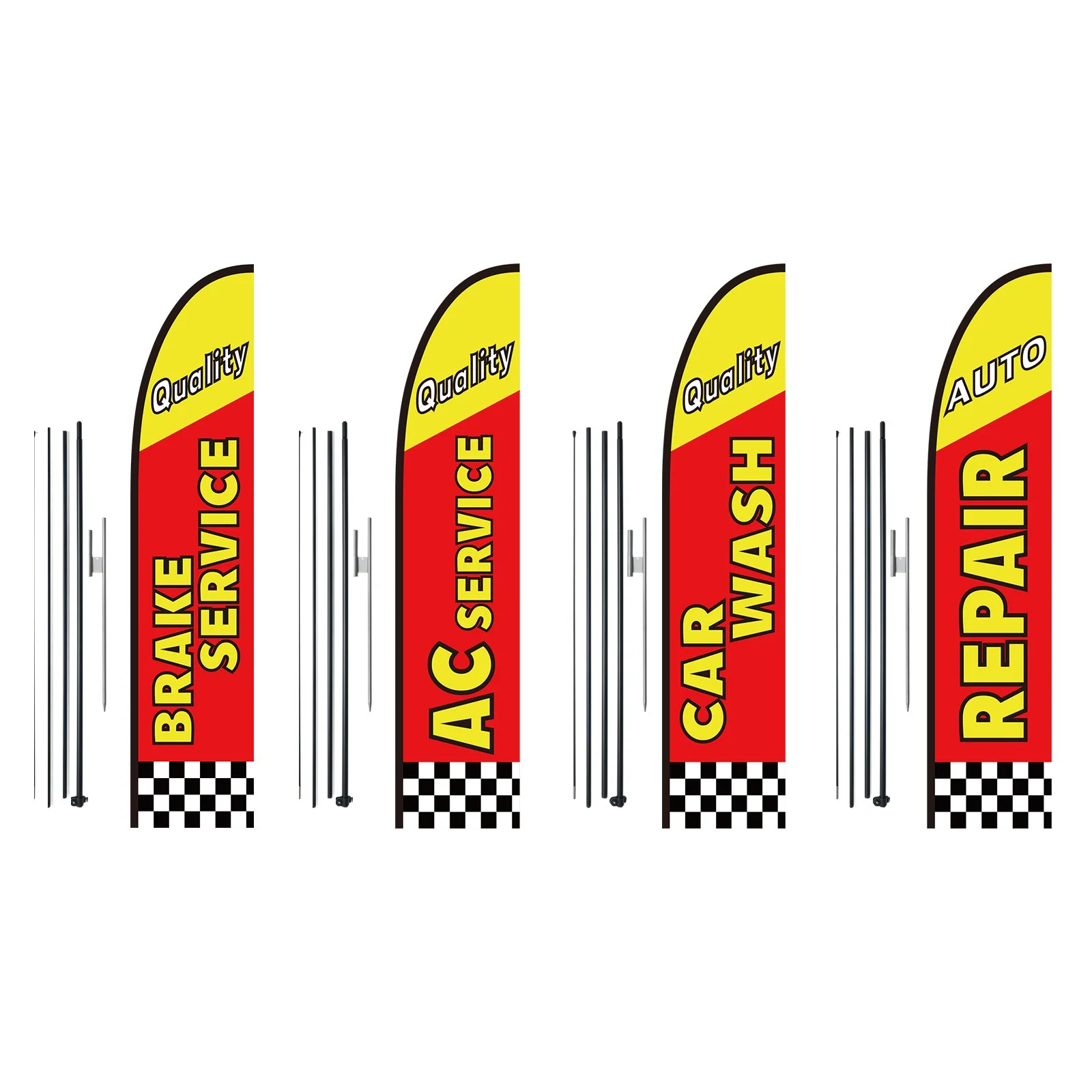 VEVOR Auto Repair Advertising Feather Flag Kit Swooper Flags and Poles 16.3 FT