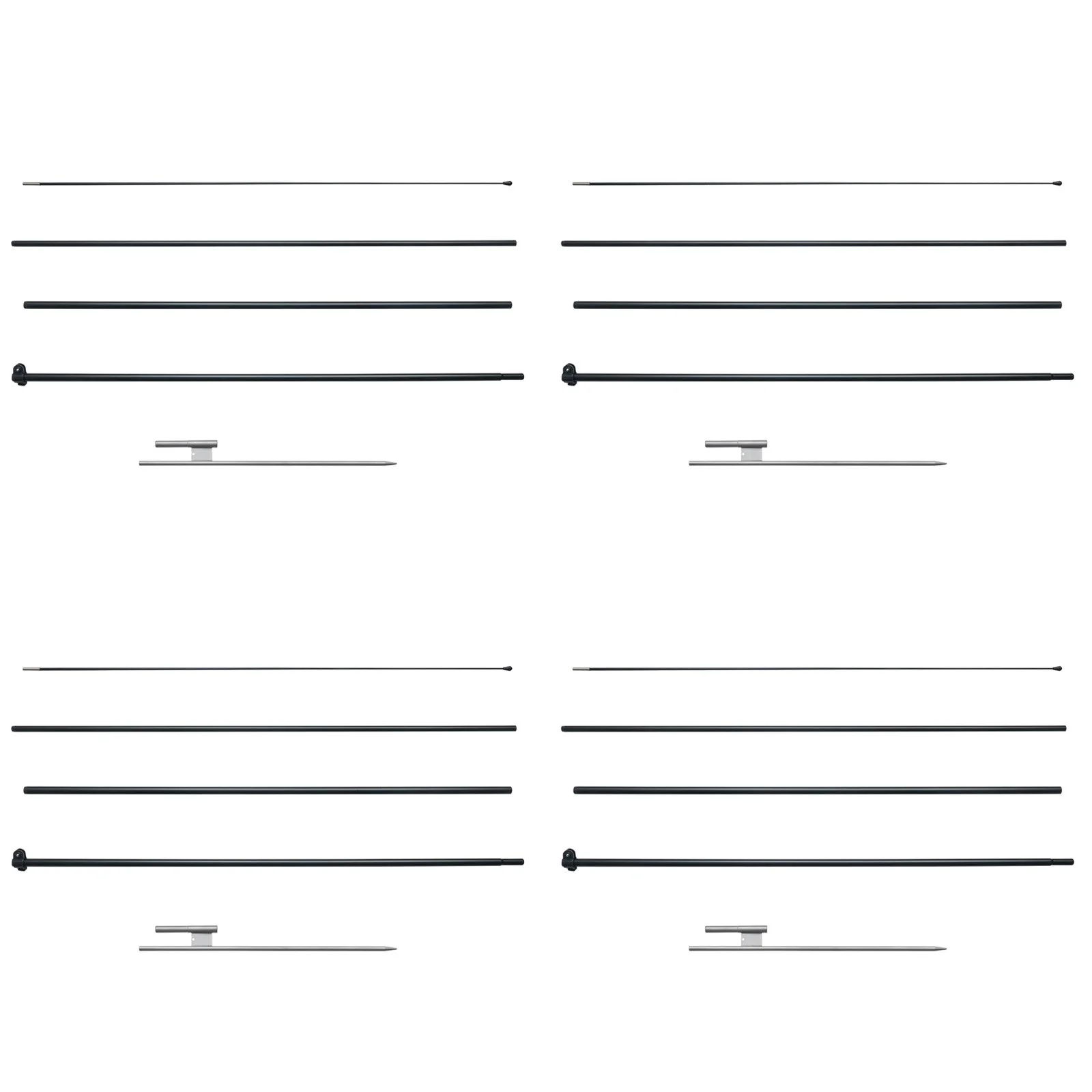 VEVOR Feather Flag Pole Kit 4 Packs Swooper Flag Pole 16.3 ft with Ground Stakes