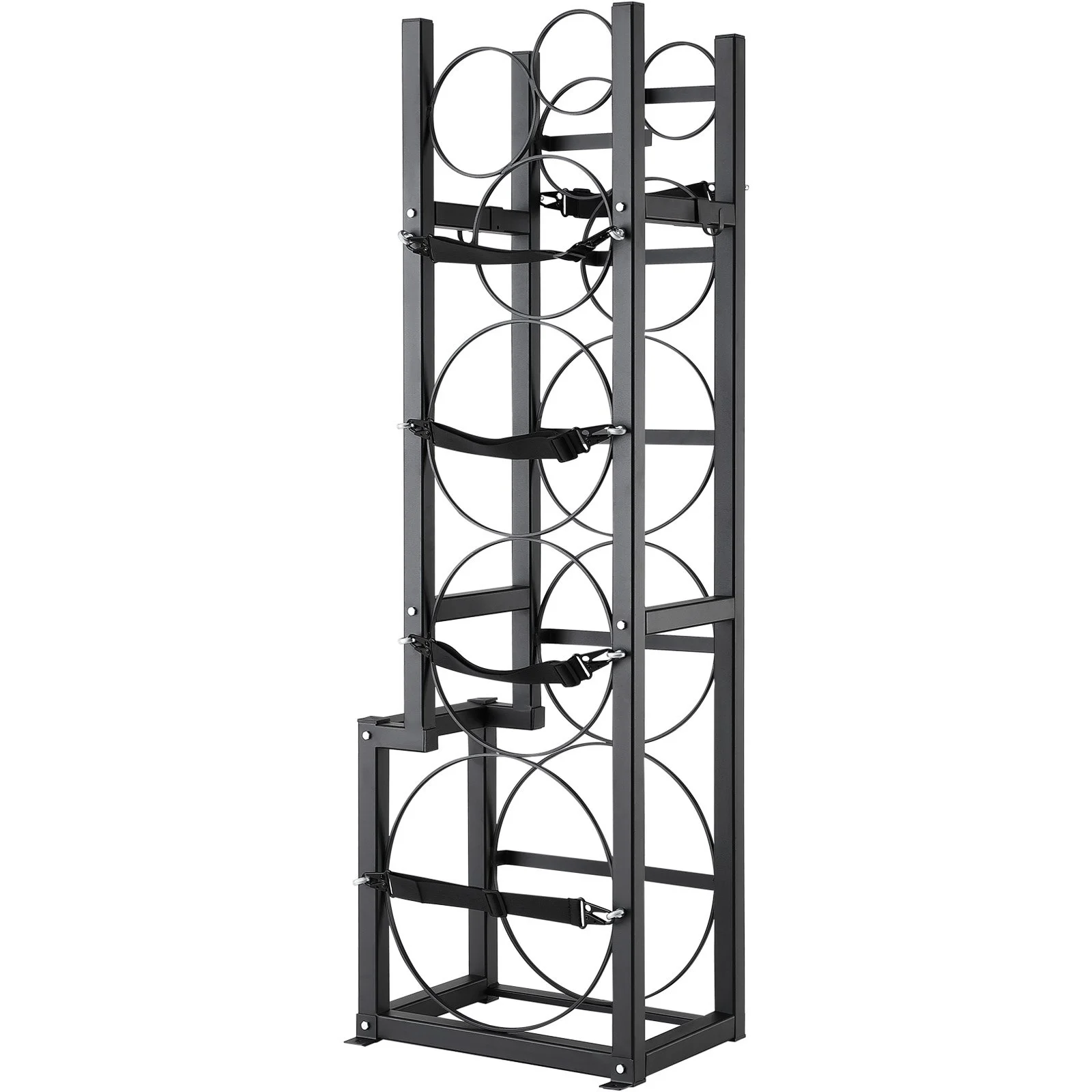 VEVOR Refrigerant Tank Rack, with 1 x 50lb, 2 x 30lb and Other 3 Small Bottle Tanks, Cylinder Tank Rack 15.55x12.99x49.8 in, Refrigerant Cylinder Rack and Holders for Freon, Gases, Oxygen, Nitrogen