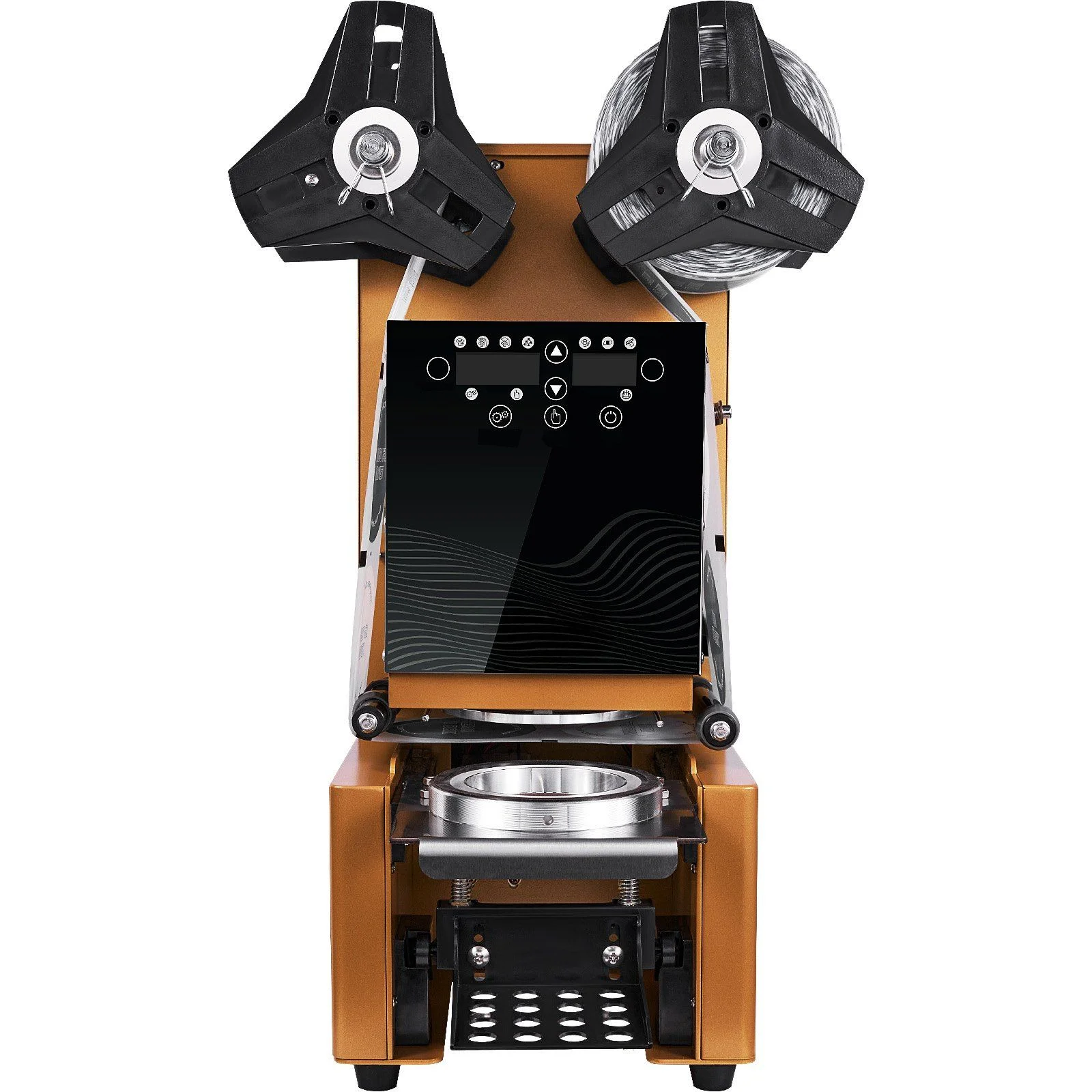 Fully Automatic Cup Sealing Machine, 500-650 Cups/H, Cup Sealer Machine for 190 mm Tall & 90/95 mm Cup, Electric Boba Tea Sealer with Digital Control LCD Panel for Bubble Milk Tea Coffee, Gold