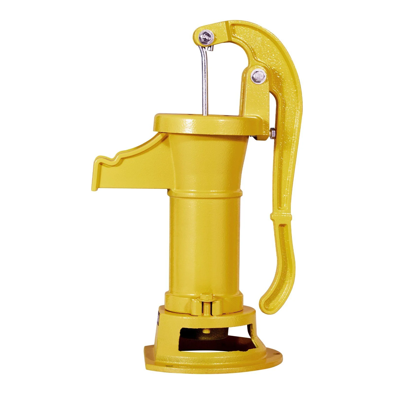 Well Hand Pitcher Pump, 25 ft Maximum Lift, Antique Cast Iron Manual Hand Water Pump, NPT 1-1/4 in Connection, Easy Installation, Old Fashioned for Outdoor Garden, Pond, Backyard, Farm, Yellow
