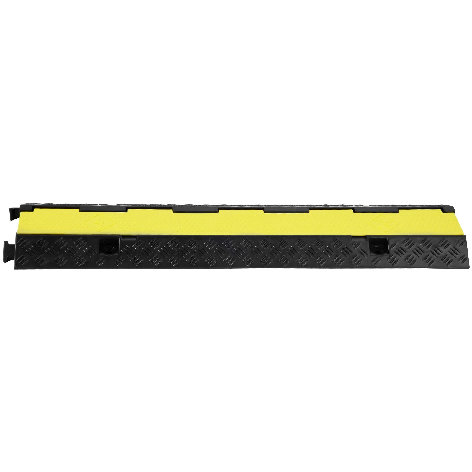 5 PCs Rubber Cable Protector Ramp, 2 Channel, 12000 lbs/axle Capacity Heavy Duty Hose Wire Cover Ramp Driveway, Traffic Speed Bump with Flip-Open Top Cover & 50 ft Warning Tape, for Indoor&Outdo