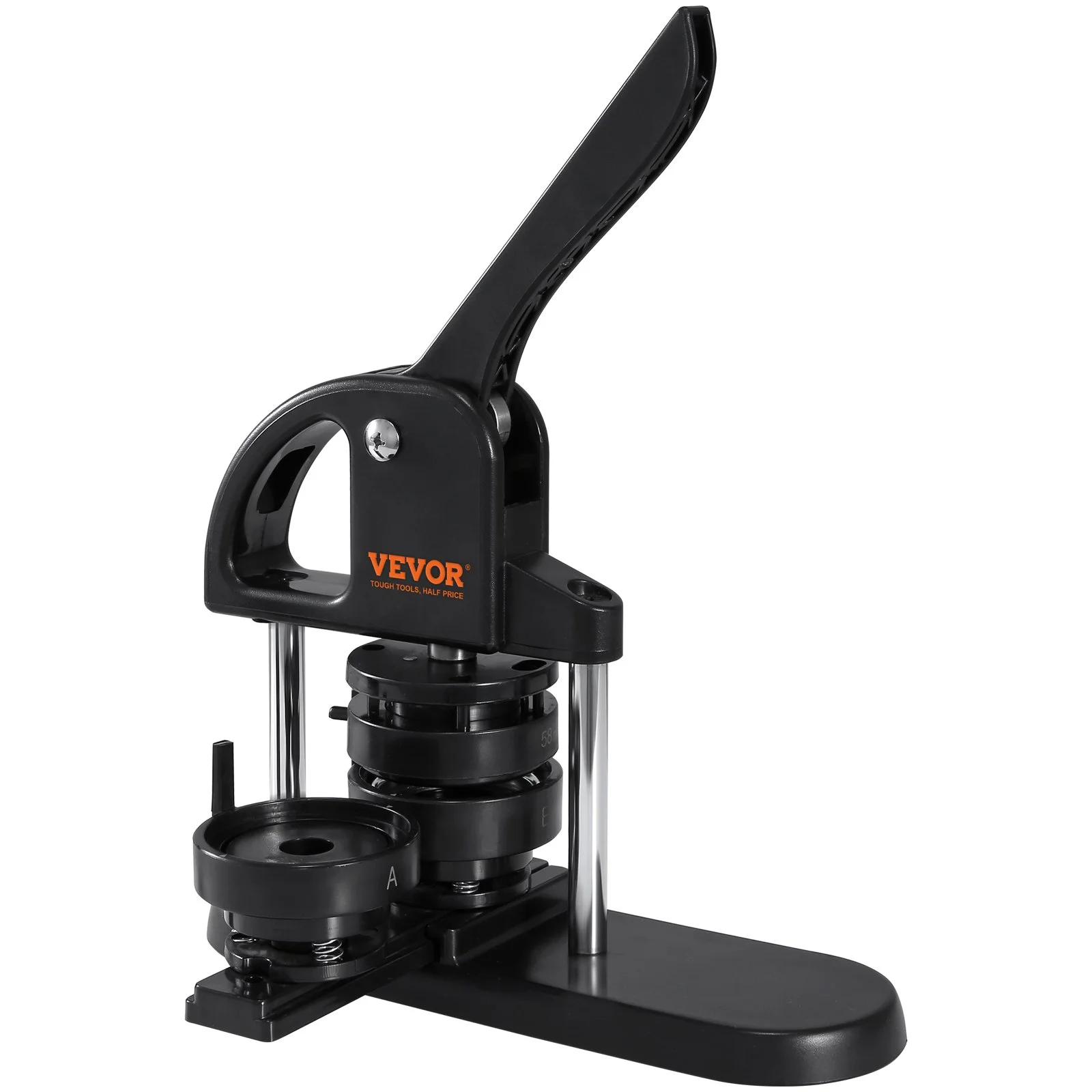 VEVOR Button Maker Machine, 1/1.25/2.28 inch(25/32/58mm) 3-in-1 Pin Maker, Installation-Free Badge Punch Press Kit, Button Making Supplies with 300pcs Button Parts, Circle Cutter, Magic Book