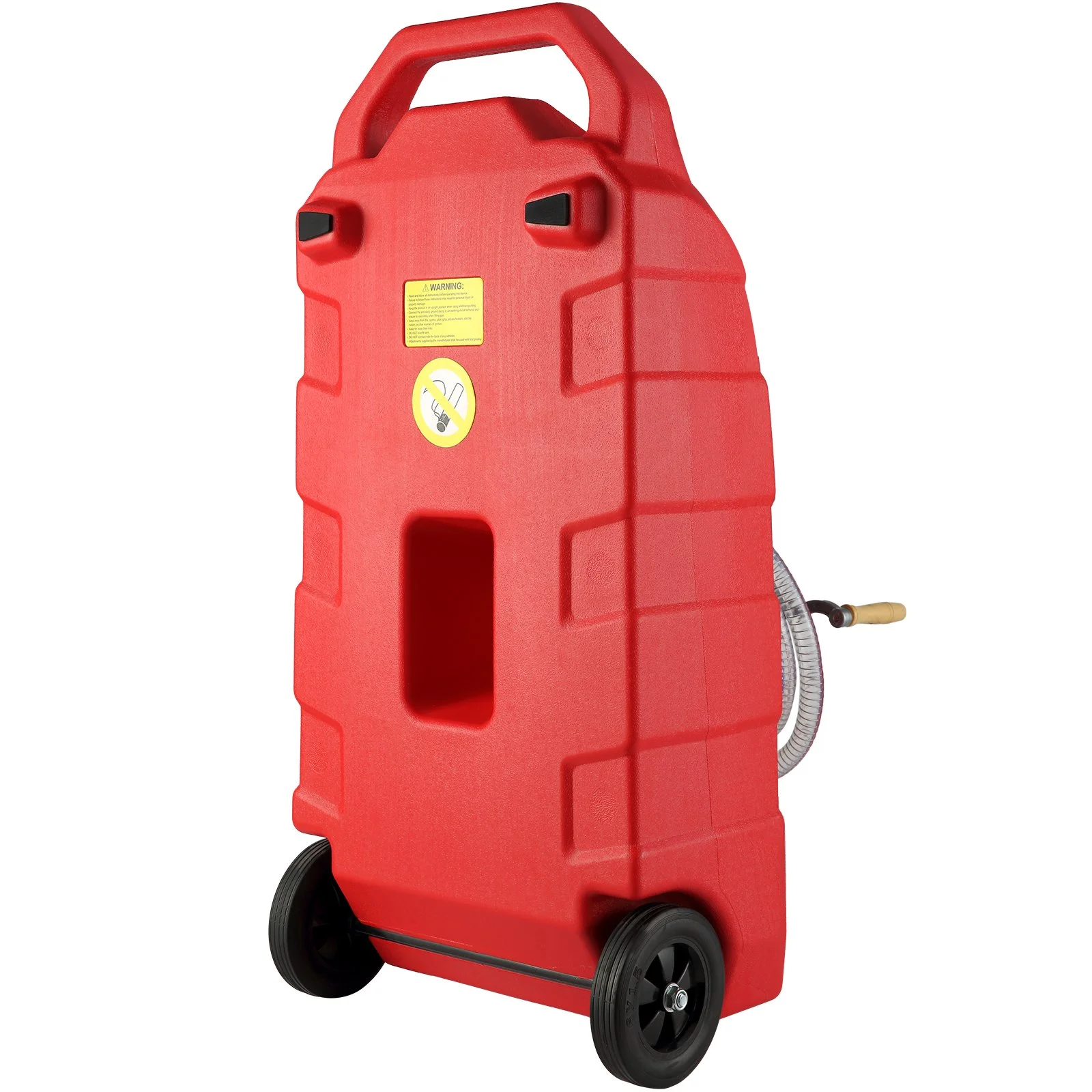 VEVOR 60.57L Fuel Caddy, 7.8 L/min, Portable Gas Storage Tank Container with Hand Pump Rubber Wheels, Fuel Transfer Storage Tank for Gasoline Diesel Machine Oil Car Mowers Tractor Boat Motorcycle