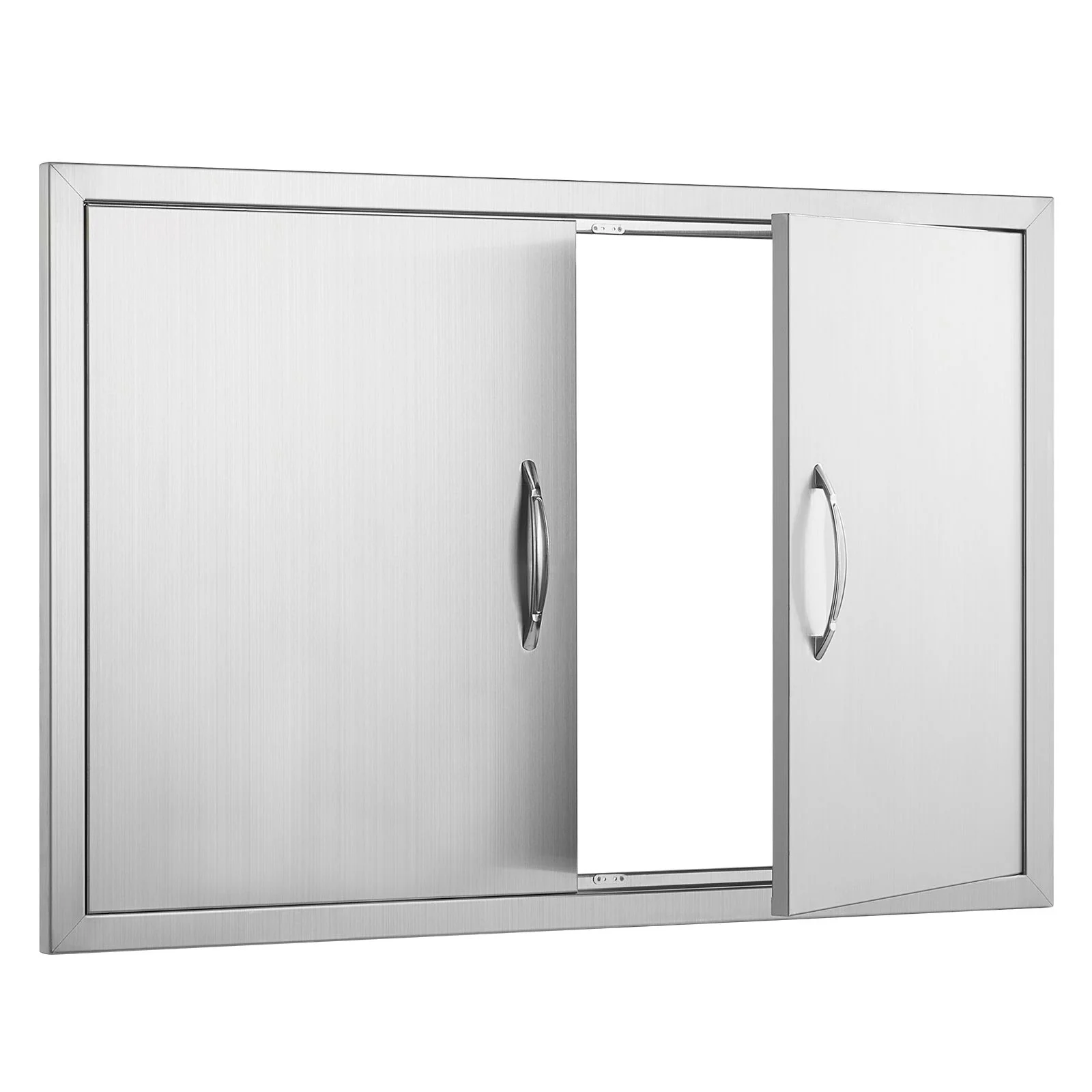 BBQ Access Door, 915x610 mm Double Outdoor Kitchen Door, Stainless Steel Flush Mount Door, Wall Vertical Door with Handles, for BBQ Island, Grilling Station, Outside Cabinet