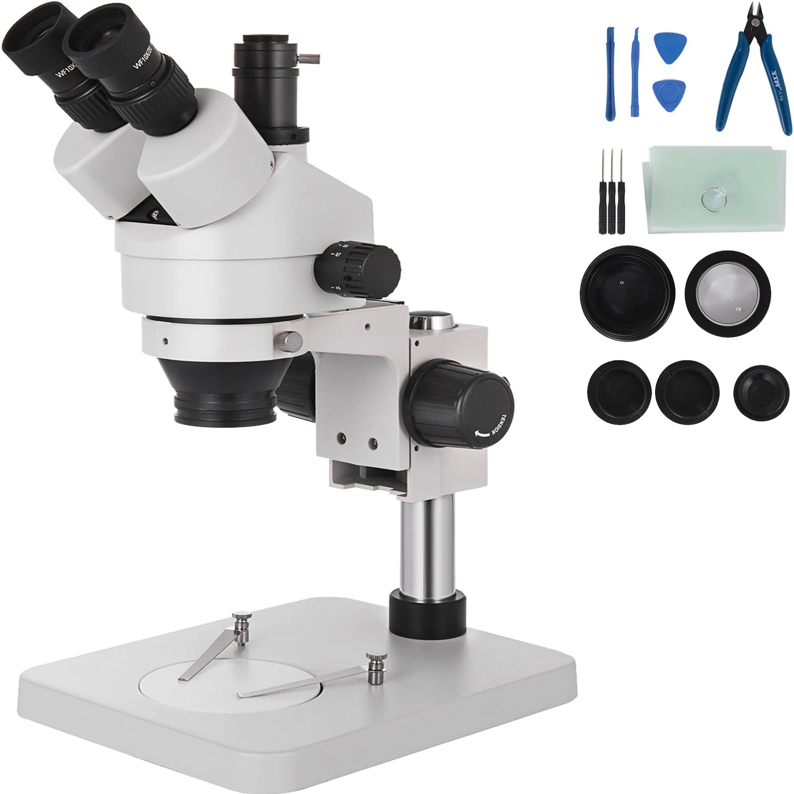 Vevor 3.5X-90X Trinocular Stereo Microscope w/Pillar Stand Biological Reliable Lab