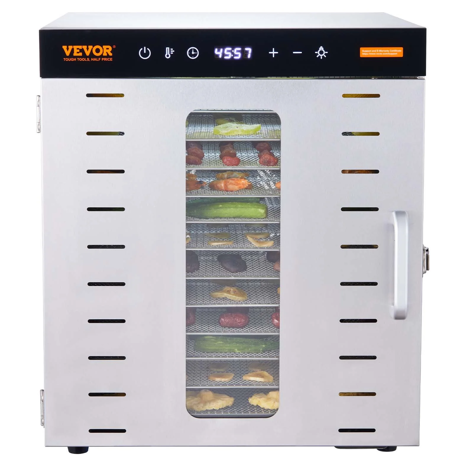 VEVOR 10 Trays Food Dehydrator Machine Stainless Steel 1000W Jerky Fruit Drying