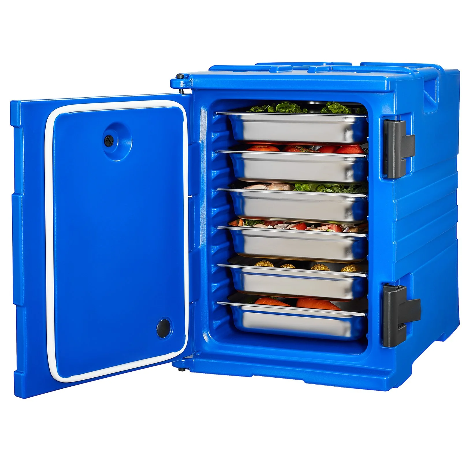 VEVOR Insulated Food Pan Carrier, 90L Hot Box for Catering, Food Box Carrier with Double Buckles, Front Loading Food Warmer with Handles, Stackable End Loader for Restaurant, Canteen