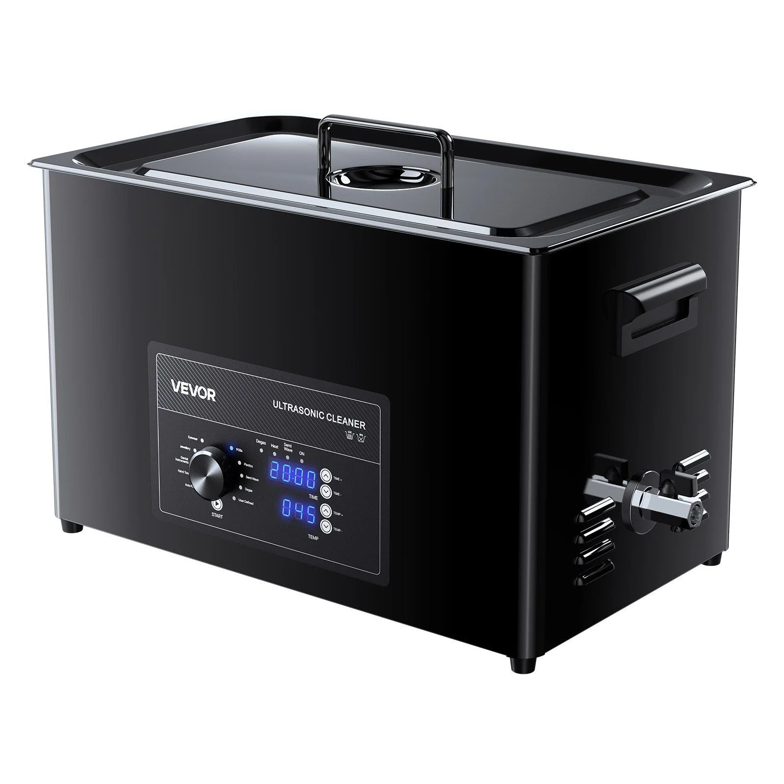 30L Ultrasonic Cleaner, Professional Ultrasonic Cleaner Machine with Knob Control, Stainless Steel Cleaning Machine with Basket and Cleaning Ball, for Watches, Razors, Jewelry, Coins and More