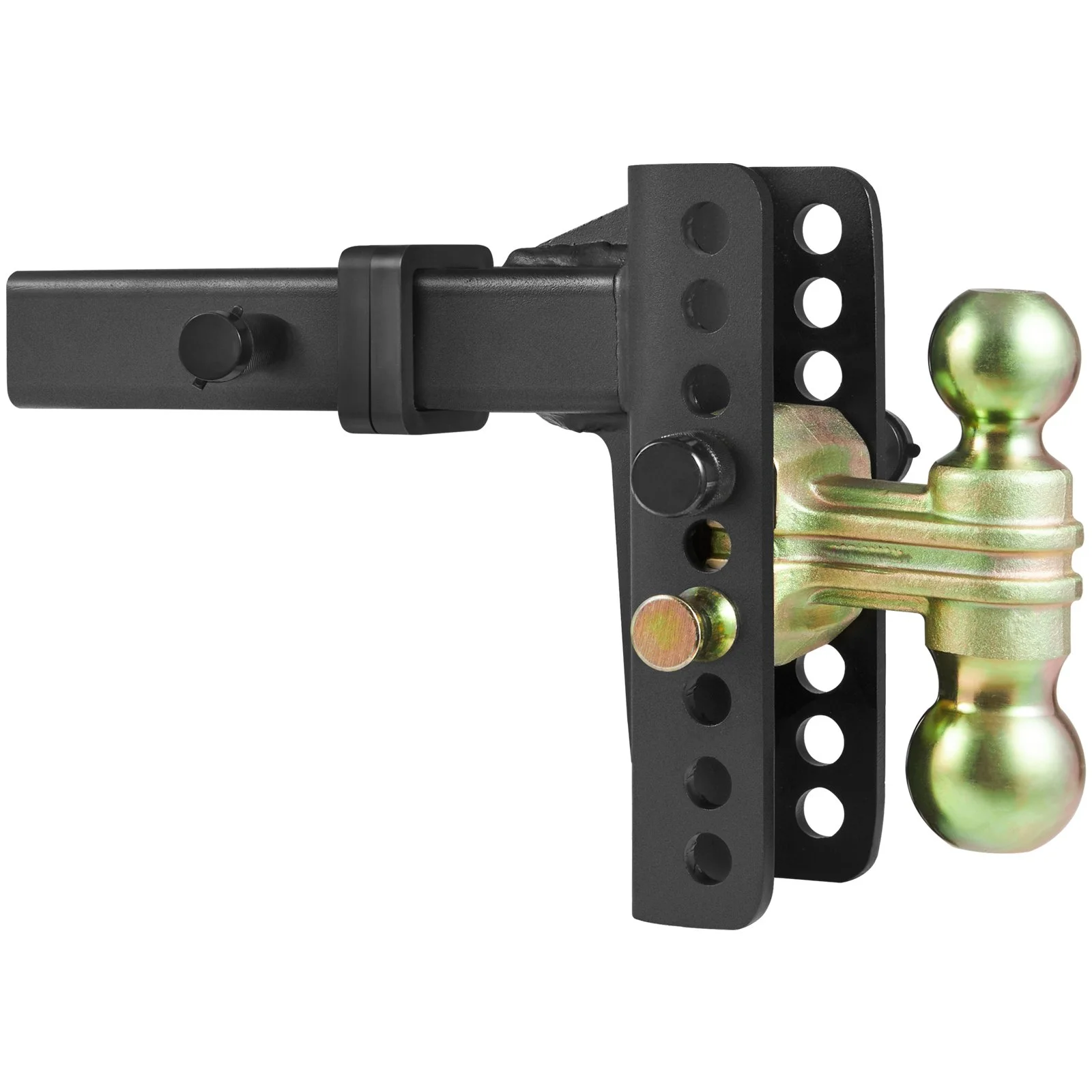 VEVOR Adjustable Trailer Hitch, 152.4 mm Drop & 114.3 mm Rise Hitch Ball Mount with 50.8 mm Receiver, Solid Tube, 6350 kg GTW, 50.8 mm and 58.7 mm 45# Steel Tow Balls with Key Lock for Truck Towing