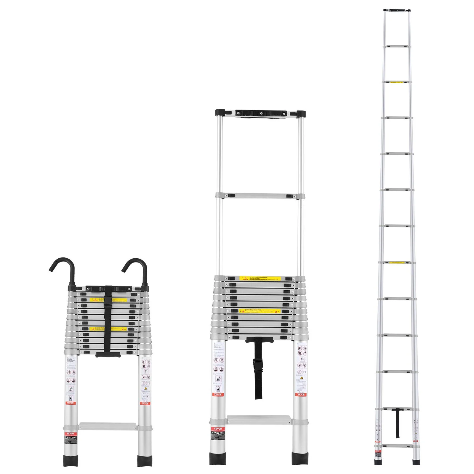 VEVOR Telescoping Extension Ladder 16.5FT Multi-button Retraction 419 LBS