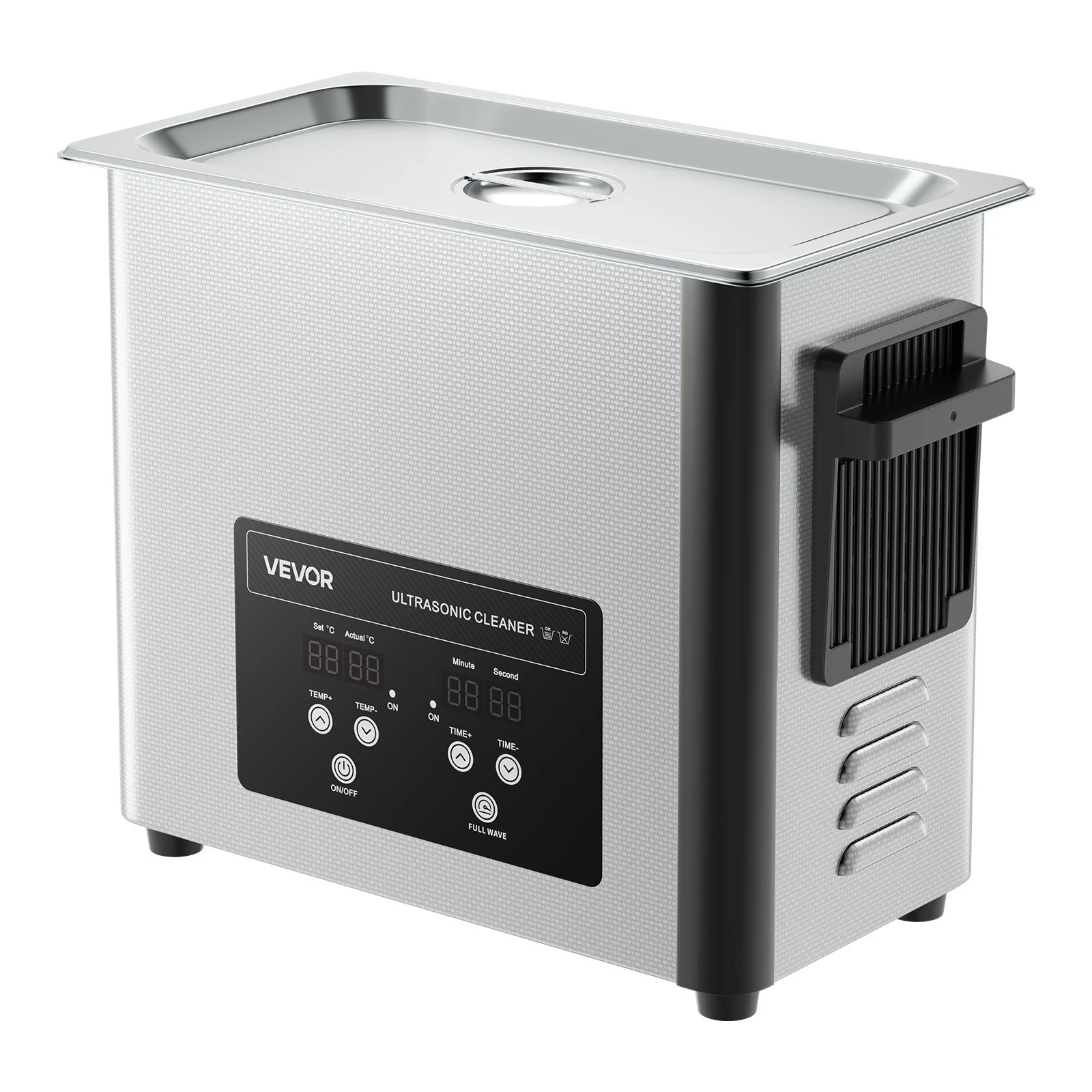 VEVOR 6L Ultrasonic Cleaner, Professional Ultrasonic Cleaner Machine with Cleaning Basket & Digital Display, 120W Stainless Steel 40kHz Cleaning Machine for Watches, Razors, Jewelry, Coins and More