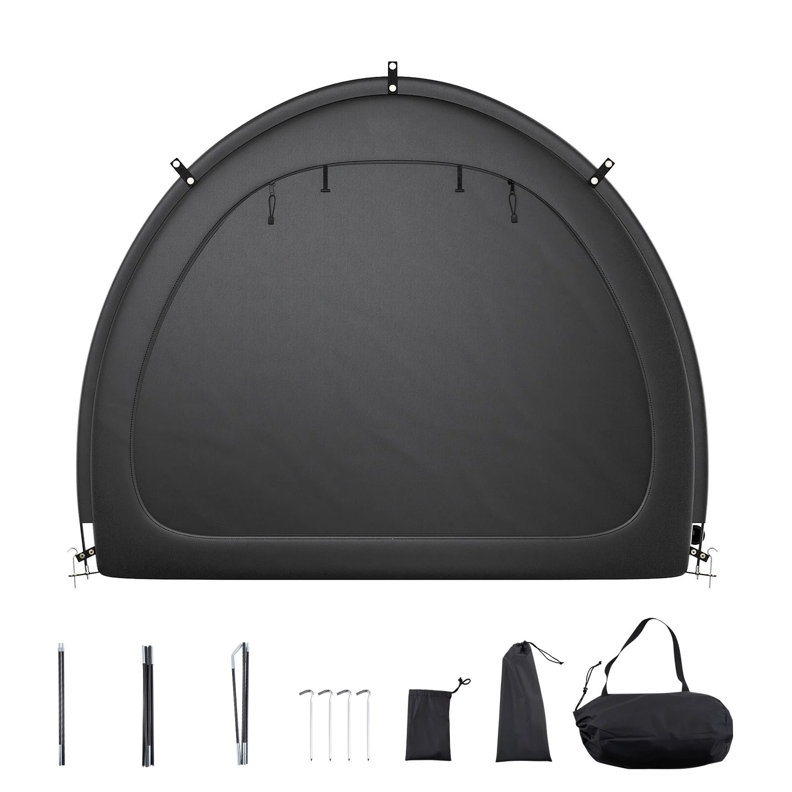 Bike Storage Tent, 4 to 5 Bikes, Outdoor Spacious Bike Storage Tent with Ventilated Window, Waterproof Fan-Shaped Bike Tent with High Strength Fiberglass & Double Door, Fit for Bicycle