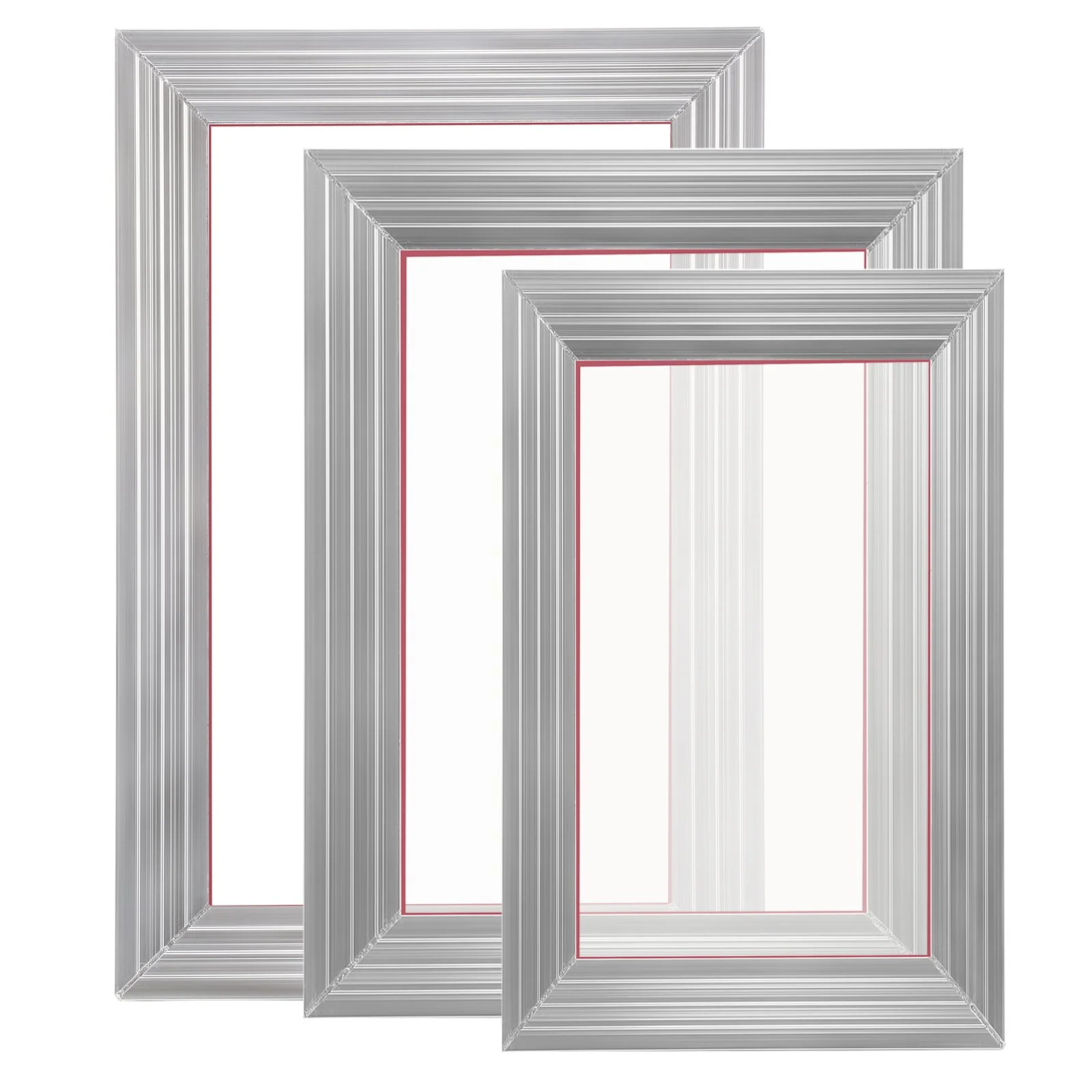 VEVOR Screen Printing Kit, 3 Pieces Aluminum Silk Screen Printing Frames 25x36/20x30/15x25 cm 110 Count Mesh, 5 Glitters and Screen Printing Squeegees and Transparency Films for T-shirts DIY