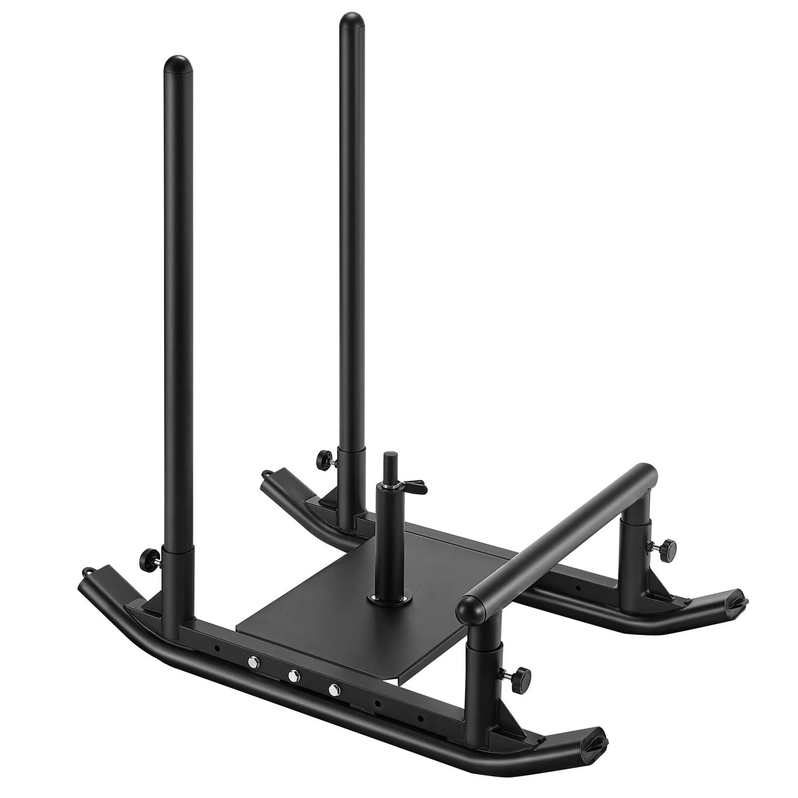 VEVOR Weight Sled, Steel Power Sled, Fitness Strength Training Sleds for Athletic Exercise Speed Improvement, Workout Fitness Equipment with Handle, Compatible with 25/51 mm Weight Plates, Black