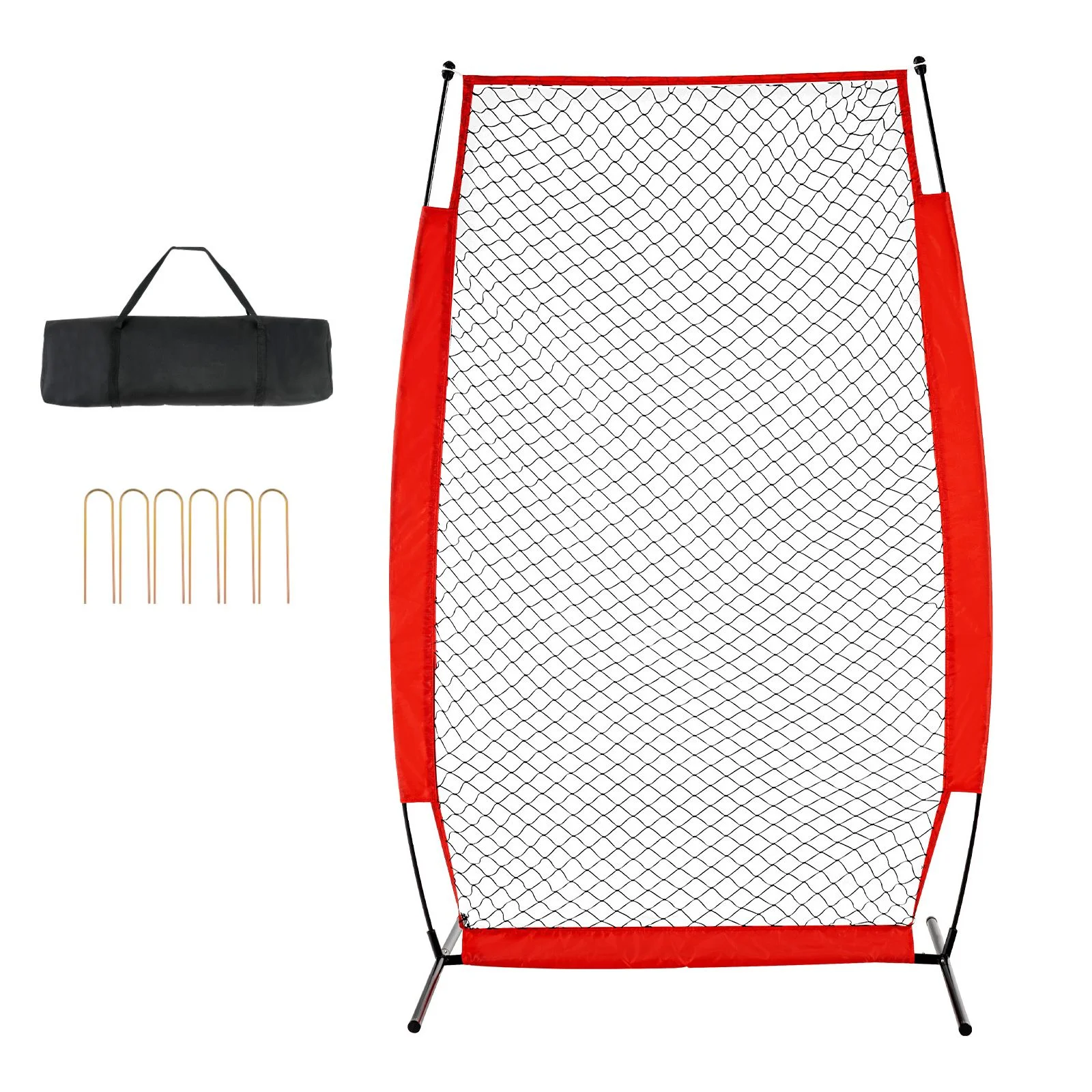 VEVOR 7x4 ft I-Screen Baseball & Softball Pitching Safety Net with Carry Bag