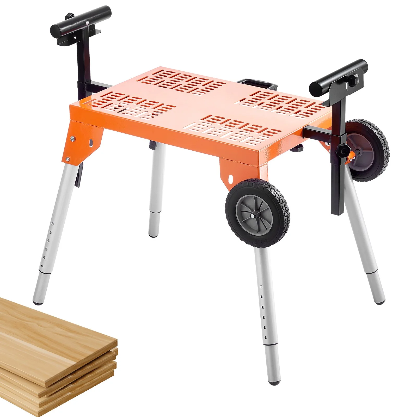 VEVOR Miter Saw Stand with Tabletop and Wheels 330lbs Load Capacity Adjustable
