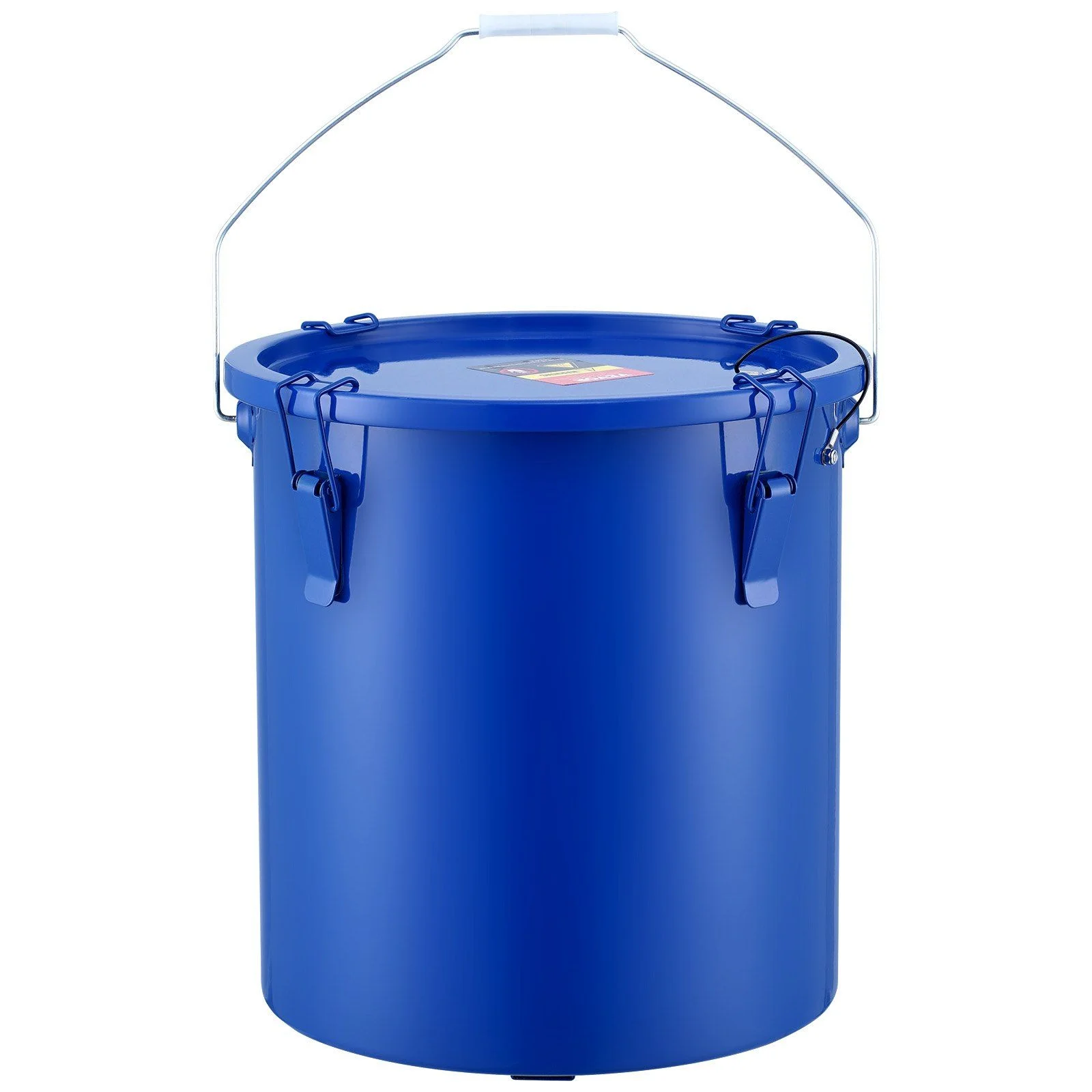 Fryer Grease Bucket, 22.7L Oil Disposal Caddy Carbon Steel Fryer Oil Bucket with Rust-Proof Coating, Oil Transport Container with Lid, Lock Clips, Filter Bag for Hot Cooking Oil Filtering, Blue