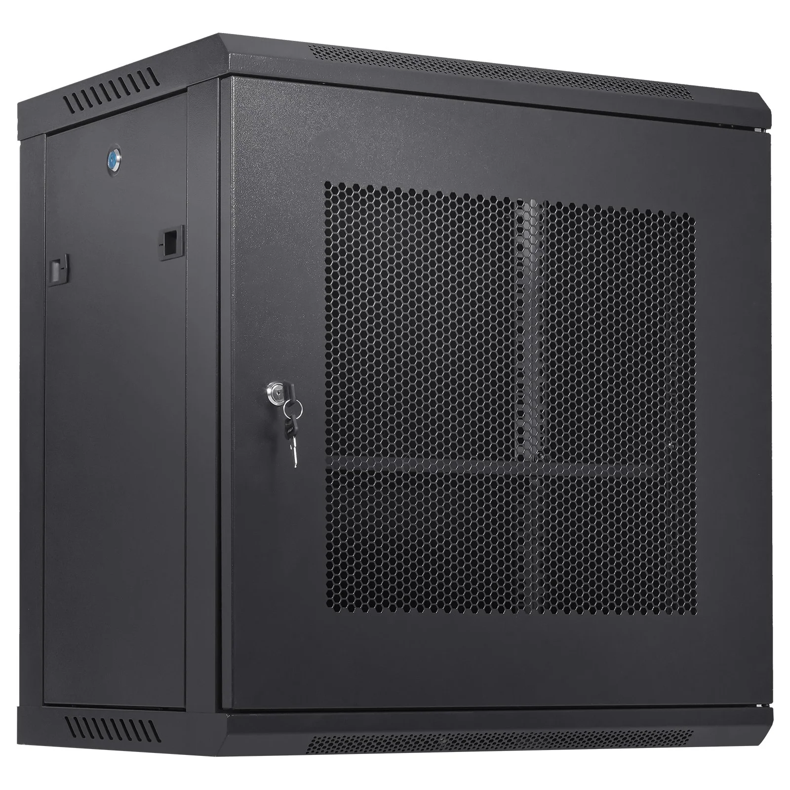 VEVOR 12U Wall Mount Network Server Cabinet, 15.5'' Deep, Server Rack Cabinet Enclosure, 200 lbs Max. Ground-mounted Load Capacity, with Locking Door Side Panels, for IT Equipment, A/V Devices
