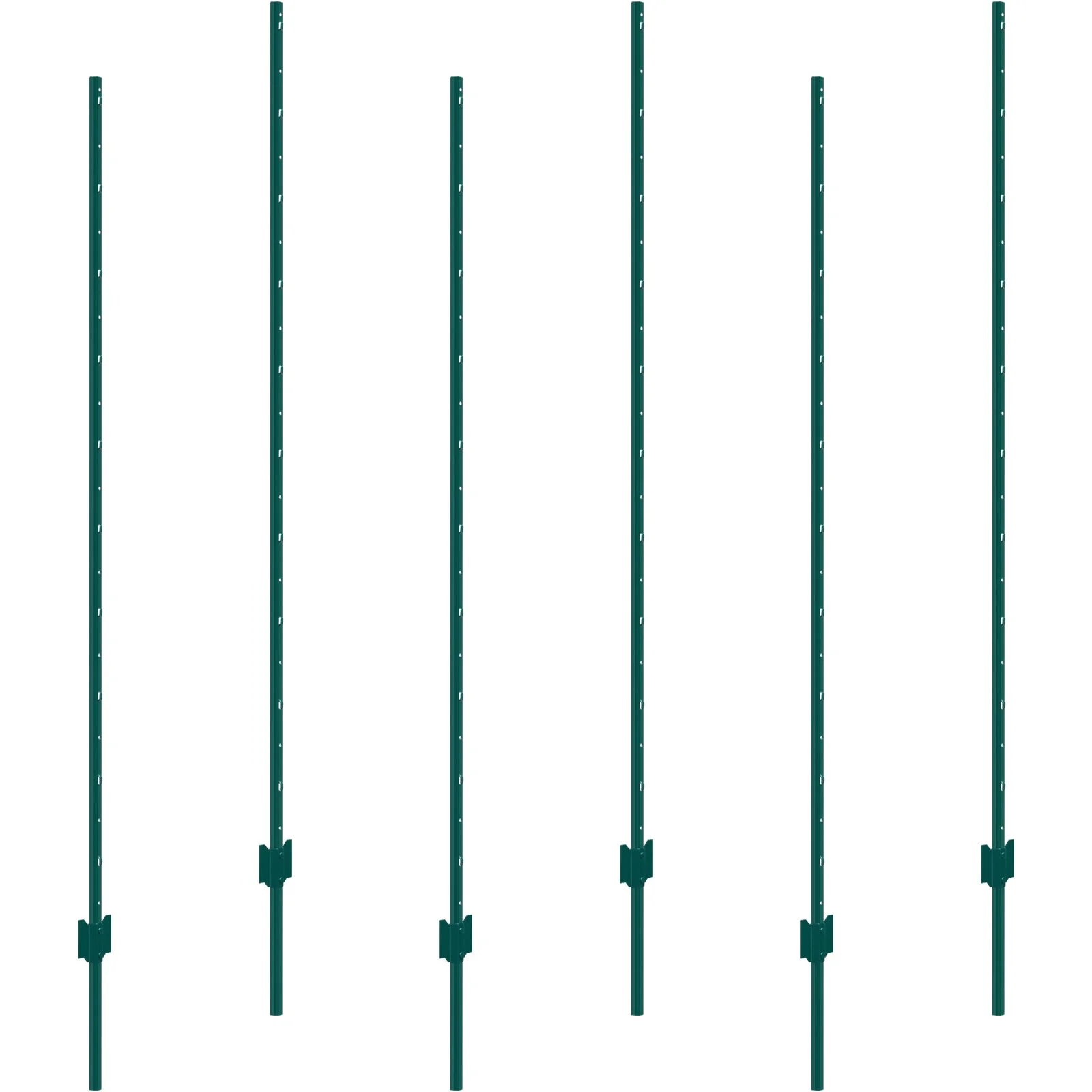 6 Feet Fence Post 6 Pack T-Post Heavy Duty Metal Fence Posts Green