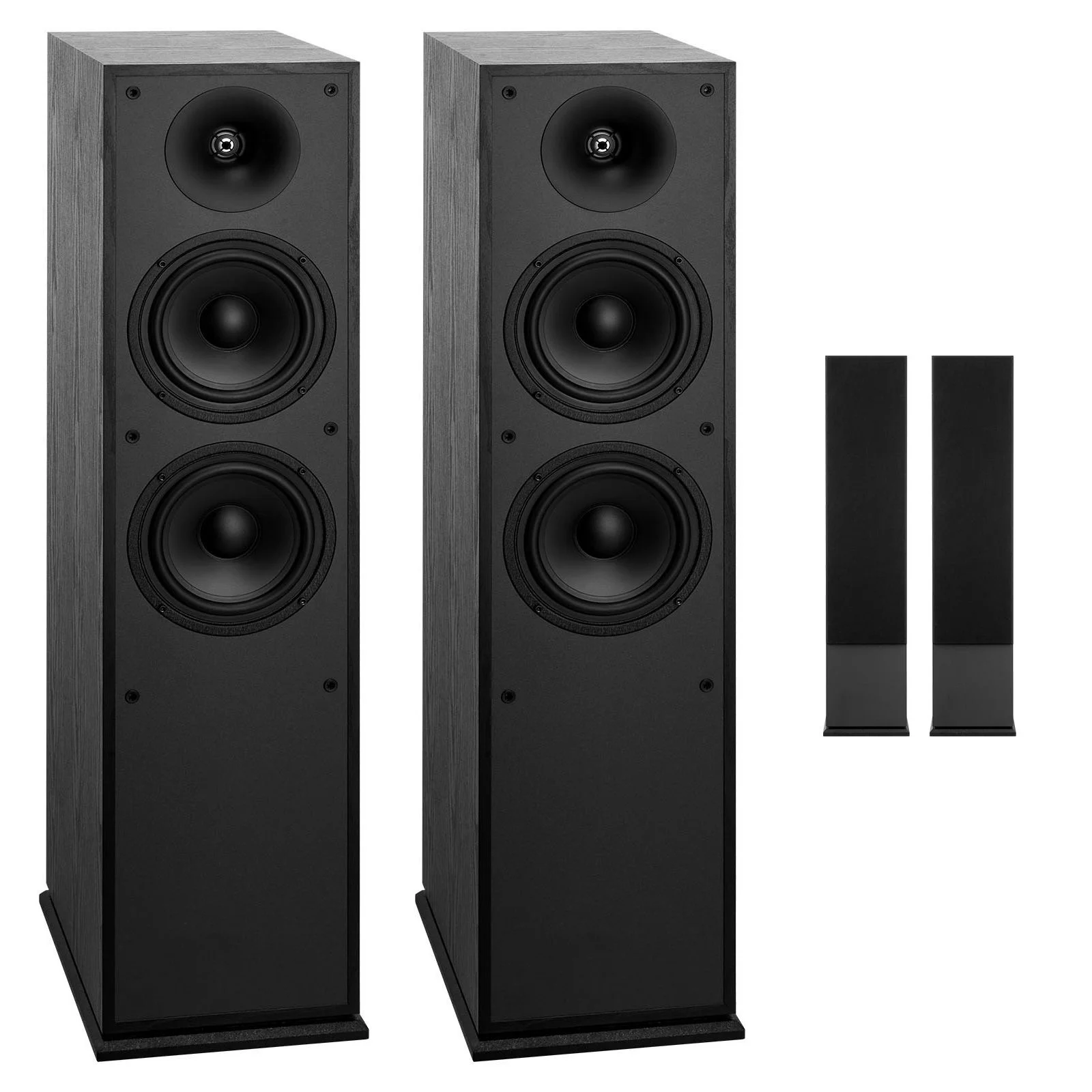 Floorstanding Speakers, 2-Way, Floor-Standing Tower Speakers with 25.4 mm Tweeter, Dual 165.1 mm Woofers, 400W Peak, 65Hz–20kHz Frequency Response, Durable MDF Enclosure, for Home Audio, Pair