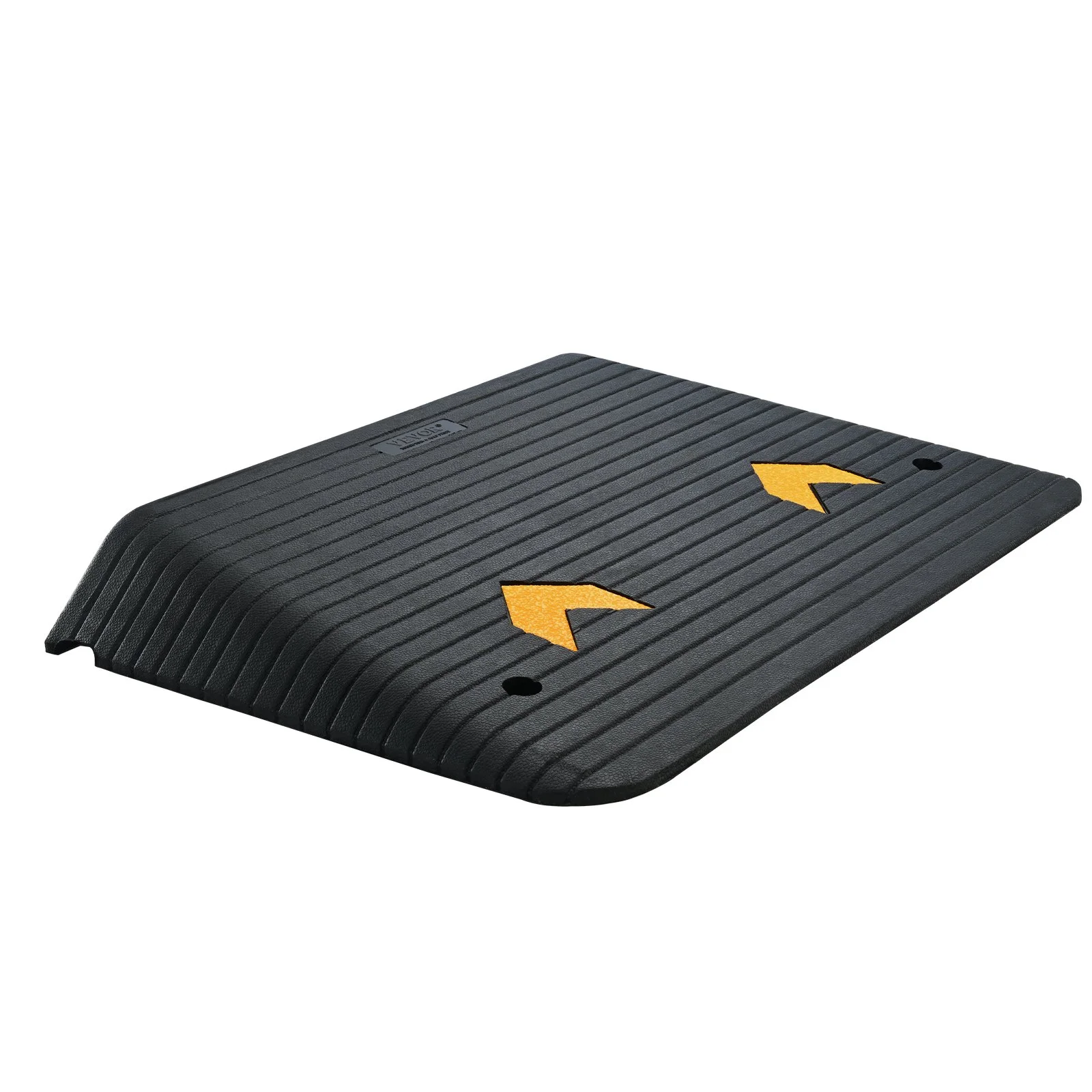 VEVOR Upgraded Rubber Threshold Ramp, 10.2 cm Rise Door Ramp with 1 Channel, Natural Rubber Car Ramp with Non-Slip Textured Surface, 15 tons Load Capacity Curb Ramp for Wheelchair and Scooter