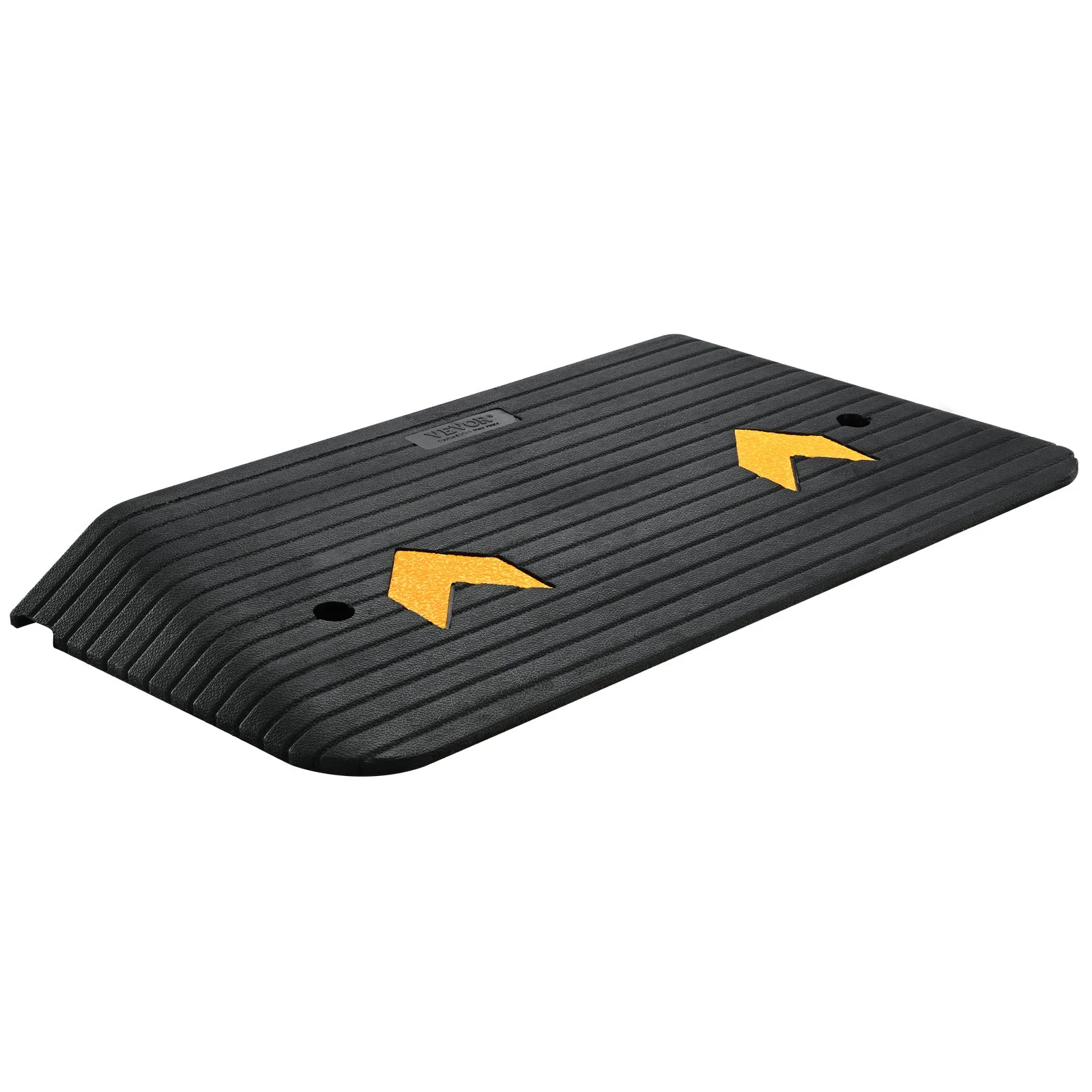 VEVOR Upgraded Rubber Threshold Ramp, 7.6 cm Rise Door Ramp with 1 Channel, Natural Rubber Car Ramp with Non-Slip Textured Surface, 150 tons Load Capacity Curb Ramp for Wheelchair and Scooter