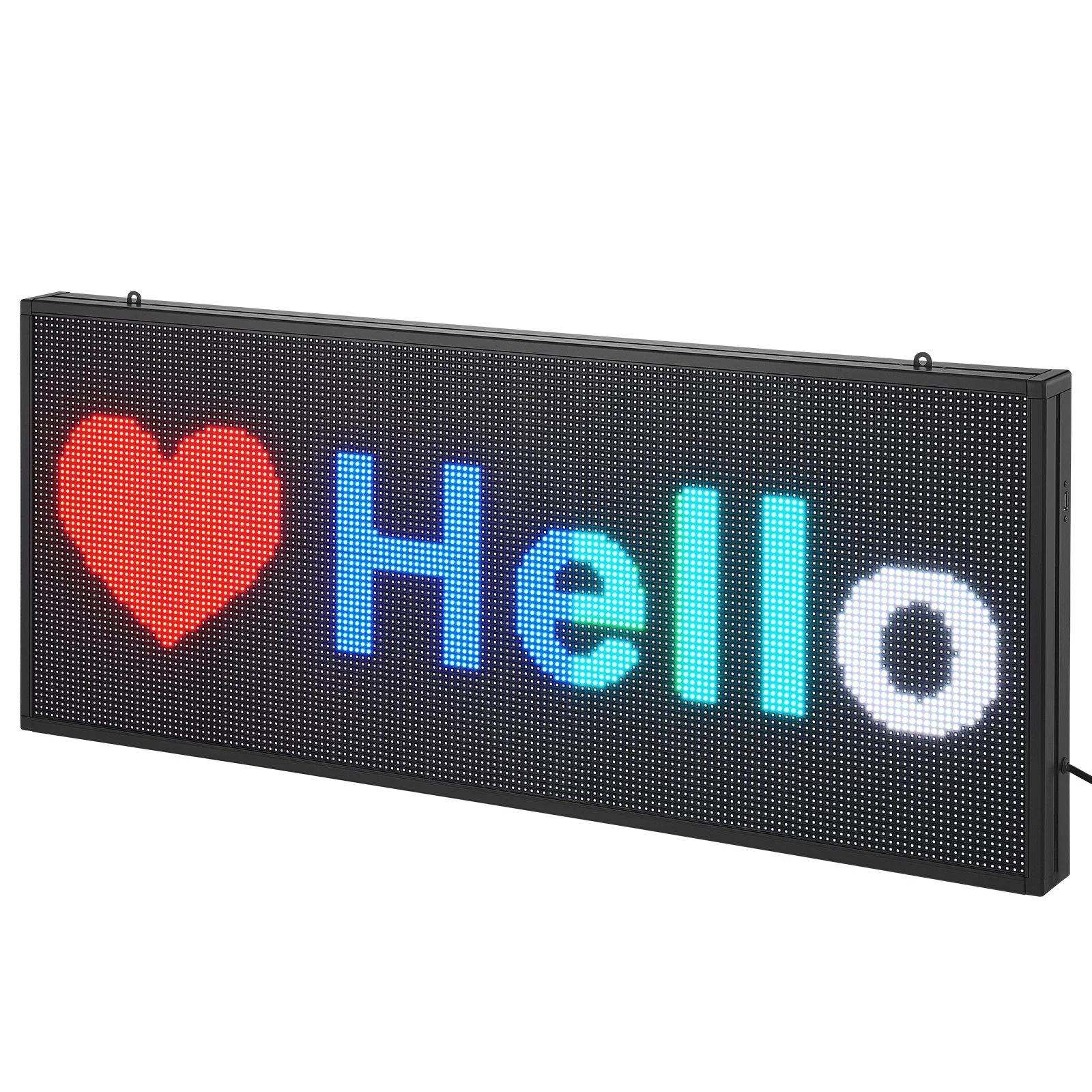 VEVOR Programmable LED Sign, P6 Full Color LED Scrolling Panel, DIY Custom Text Animation Pattern Display Board, WIFI USB Control Message Shop Sign for Store Business Party Bar Advertising, 99x41cm