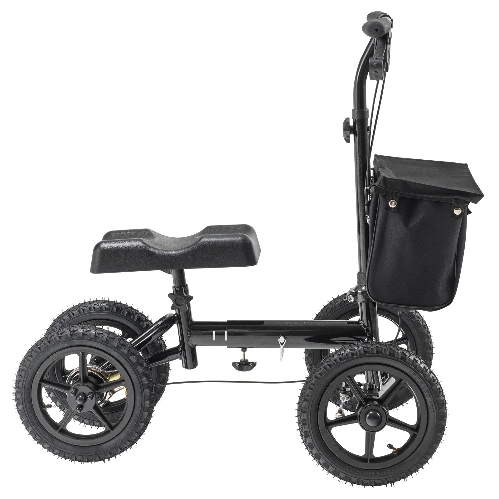 VEVOR Folding Knee Scooter, Aluminum Steerable Knee Walker with Height-Adjustable Handlebar & Knee Pad, 12" All-Terrain Wheels, Dual Brakes, Leg Recovery Scooter for Broken Ankle Foot Injuries, 159KG