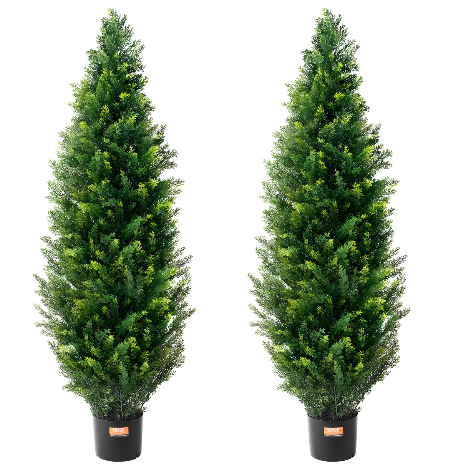 VEVOR 2 Pack 4' Artificial Cedar Topiary Tree Faux Plant UV Decor In/Outdoor
