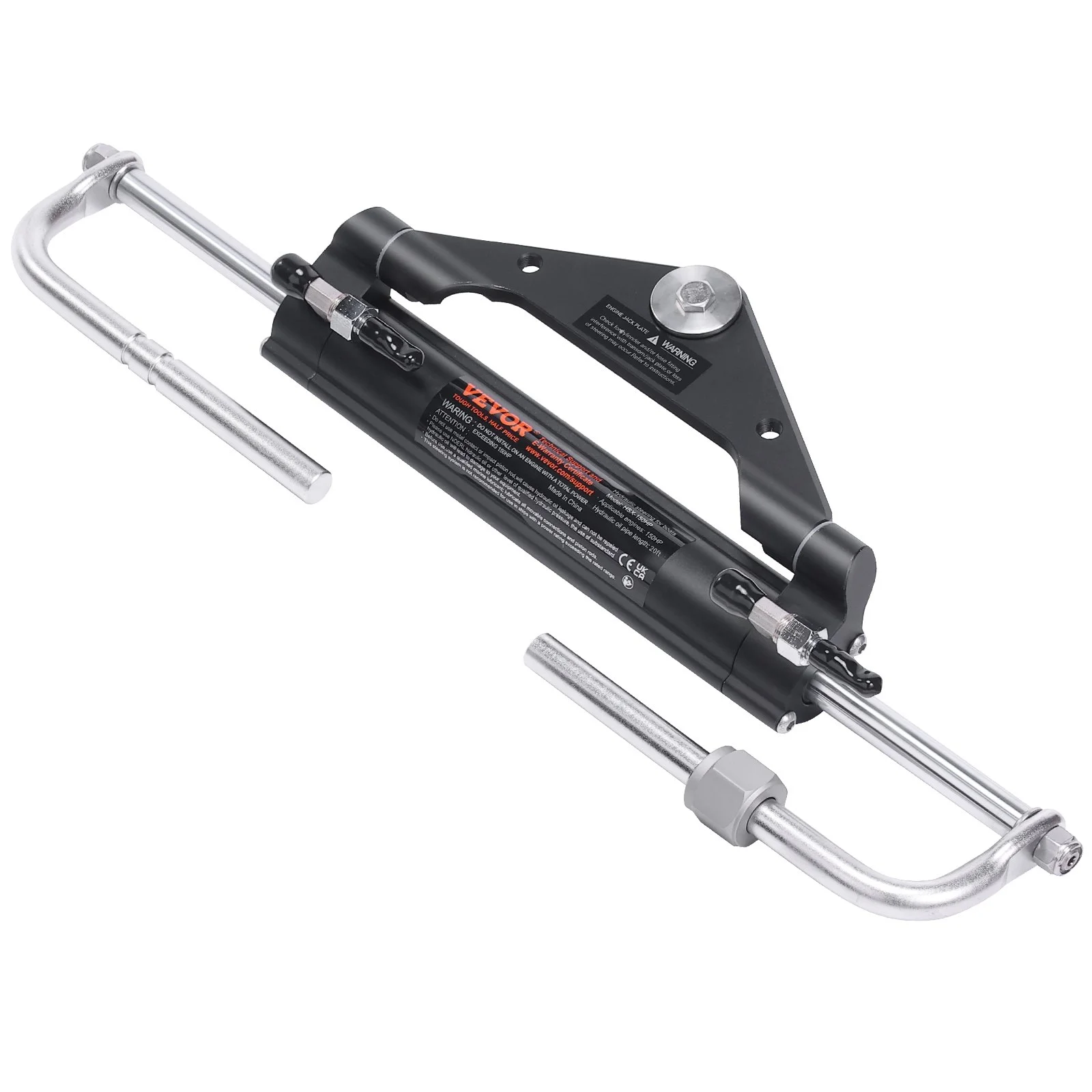 VEVOR 150HP Hydraulic Outboard Steering Kit Boat Marine System, Built-in Two-Way Lock Cylinder, 150HP Pump and High-Strength Nylon Hose for Single Station, Single-Engine use