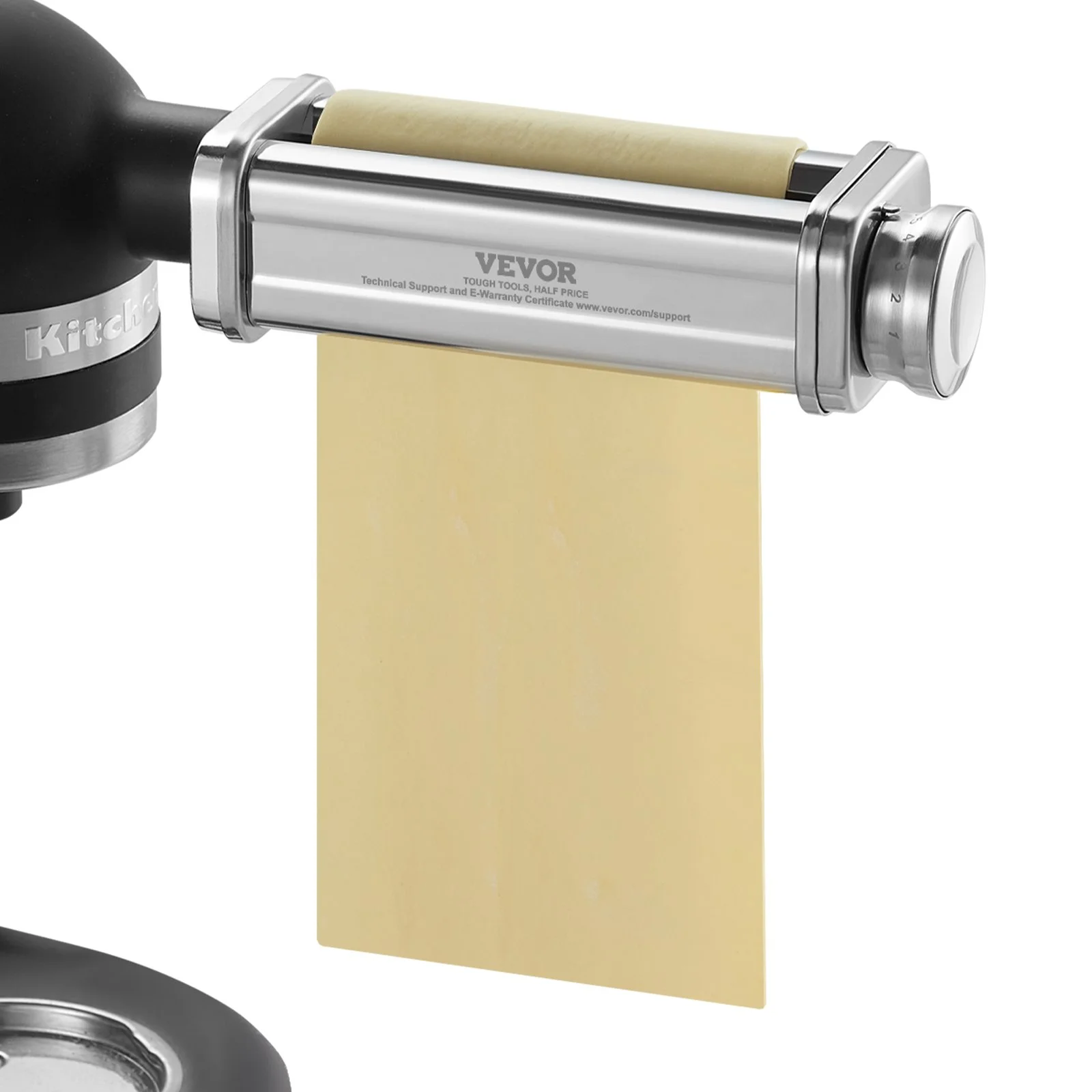 VEVOR Pasta Attachment for KitchenAid Stand Mixer, Stainless Steel Pasta Sheet Roller Attachment, Pasta Maker Machine Accessory with 8 Adjustable Thickness Knob, KitchenAid Pasta Attachment by VEVOR