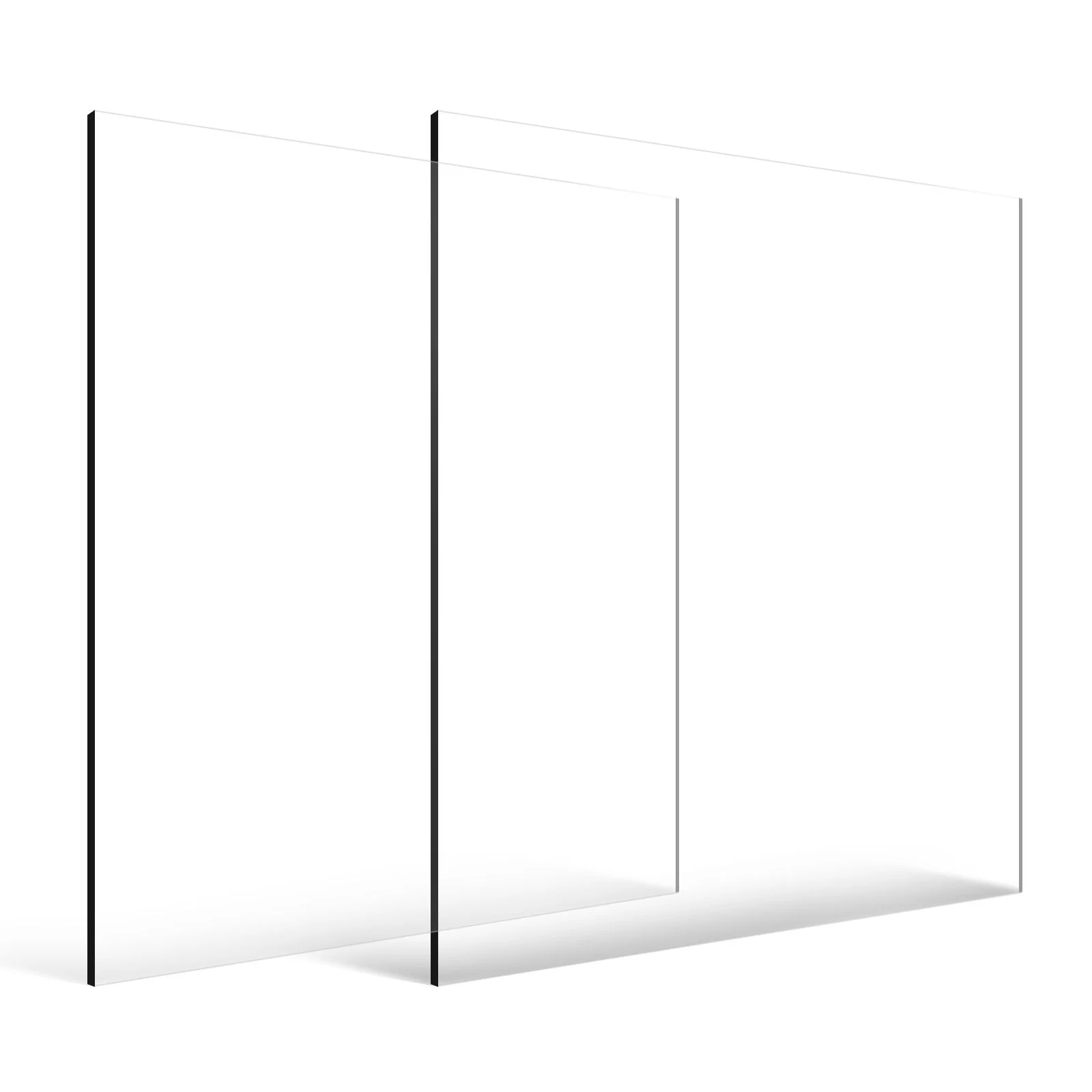 Plexiglass Acrylic Sheet, 2-Pack Plastic Sheets, 610 x 914 mm 6 mm Thick Clear Plastic Cast Transparent Glass for Crafting Projects, Replacement Picture Frame Glass, DIY Display, Easy to Cut