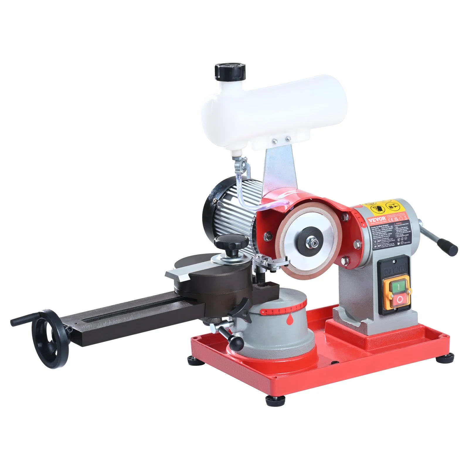VEVOR Circular Saw Blade Sharpener, 370W Saw Blade Grinding with Water Injection, Water Injection Circular Saw Blade Sharpening & 6 Saw Centerings, 5-inch Grinding Wheel for Carbide Tipped Saw Blades