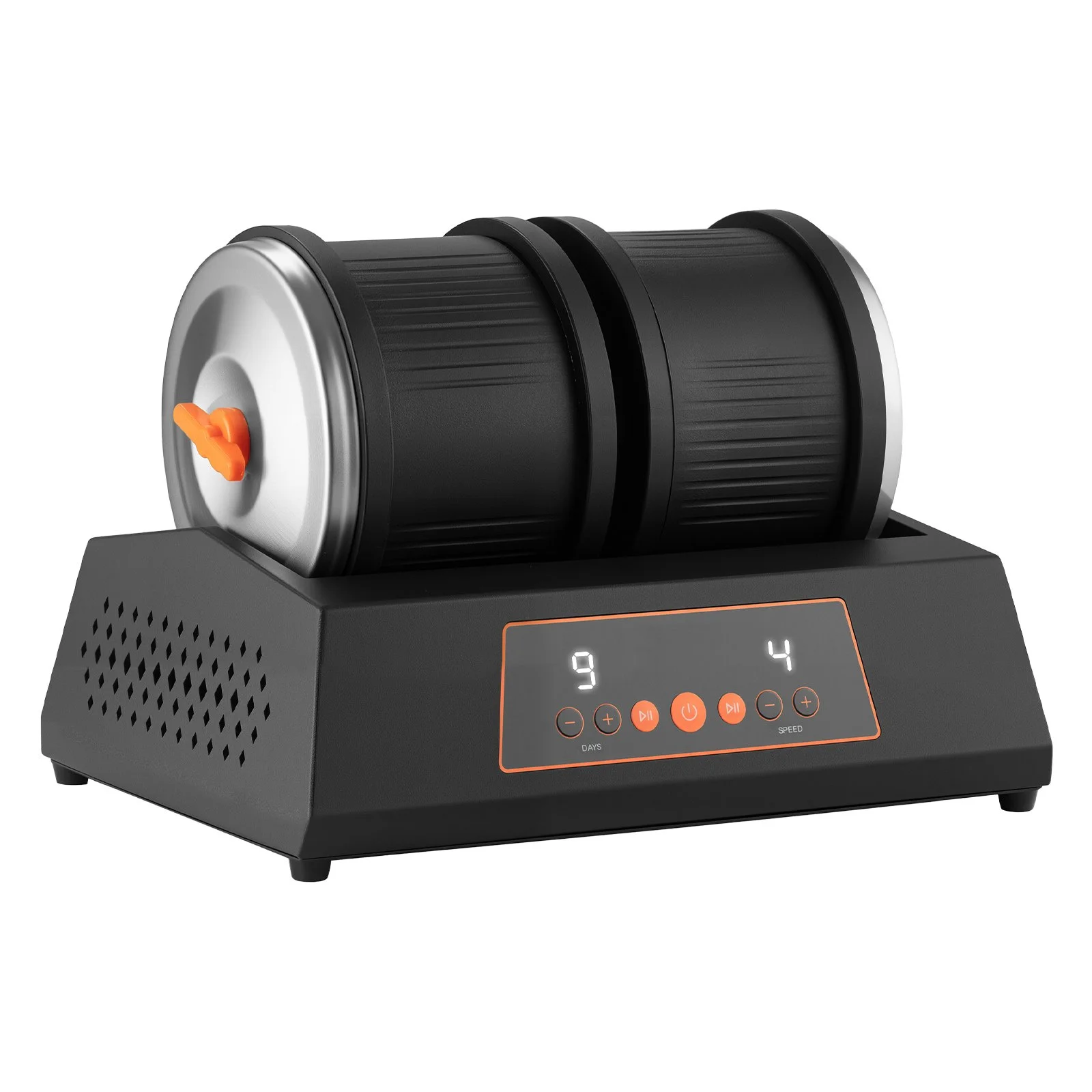 VEVOR Rock Tumbler Kit, 8 lbs Rock Polishing Kit, 4 Speed Settings 9-Day Polishing Timer Stone Polishing Kit, Double Barrel Rock Polisher with Adapter, Rock Polisher for Adults and Kids