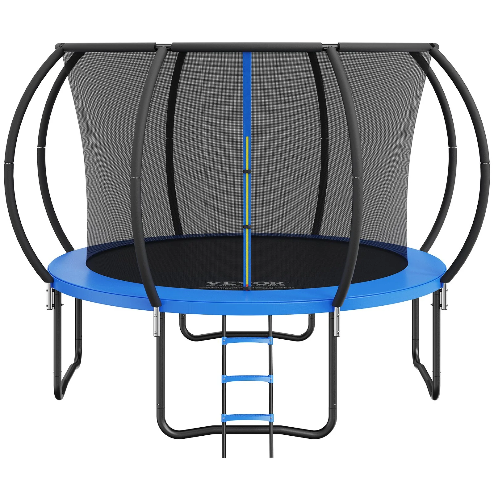 VEVOR 10FT Trampoline, 330 lbs Trampoline with Enclosure Net, Ladder, and Curved Pole, Heavy Duty Trampoline with Jumping Mat and Spring Cover Padding, Outdoor Recreational Trampolines for Kids Adults